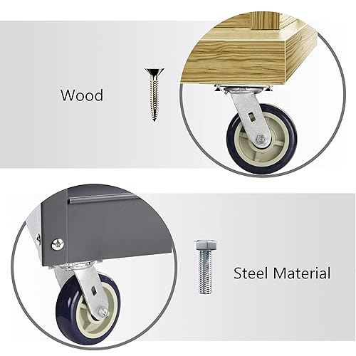 Miniatura 3 de Ruedas giratorias de 8 pulgadas, ruedas industriales con rueda de poliuretano y rodamiento de bolas de precisión, 1200 libras por rueda, ampliamente