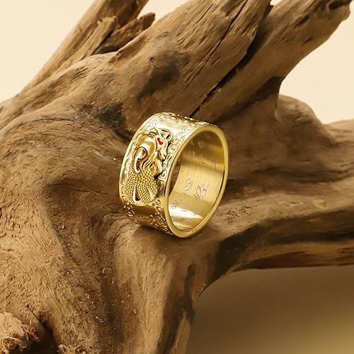 Miniatura 4 de 990 Silver Feng Shui Ring Feng Shui PiXiu Mantra Ring for Men and Women PiXiu Rings Amulet Lucky Wealth Buddhist Jewelry Adjustable Ring