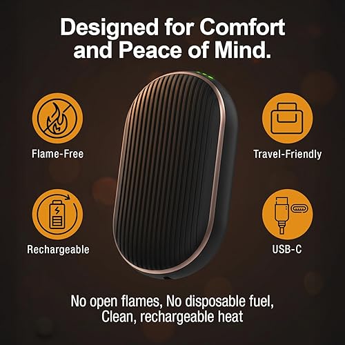 Miniatura 7 de Handy Heater Hand Warmers Ultra - Rechargeable & Cordless with 3 Heat Settings - Portable, Battery Powered, Lightweight - Up To 7 Hours of Run Time