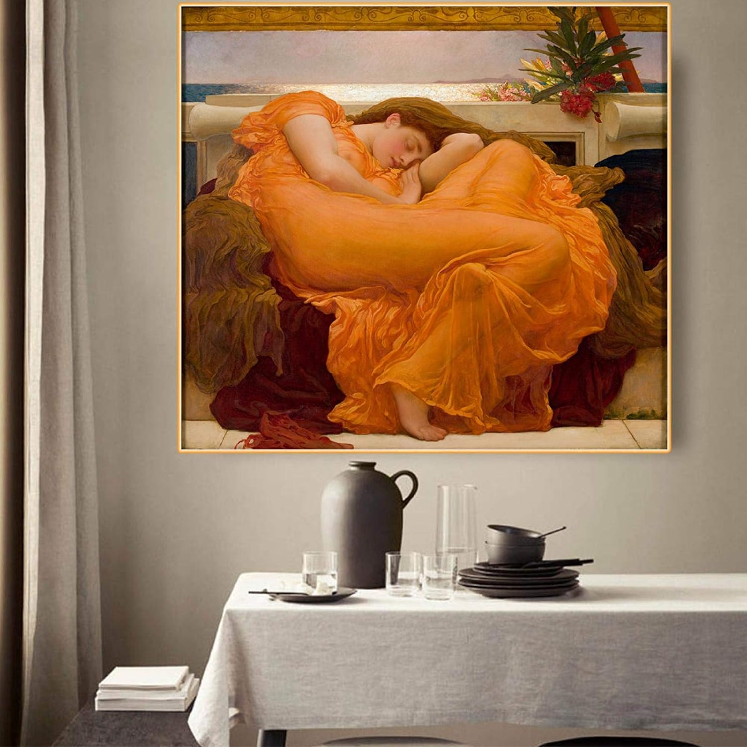 XCDH Flaming June by Frederic Leighton Famous Oil Paintings