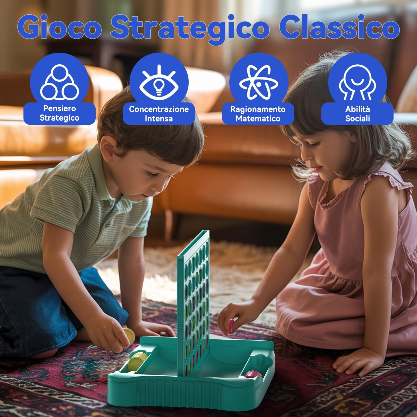 Pup Go Połączyć 4 Gry Planszowe Odpowiednie dla Dzieci 3+ Lat, Przenośne Gry Podróżne, 4 w Rzędzie Tradycyjne Zabawki Edukacyjne, Klasyczne Gry Rodzinne Dla Rodziców i Dzieci (Zielony)