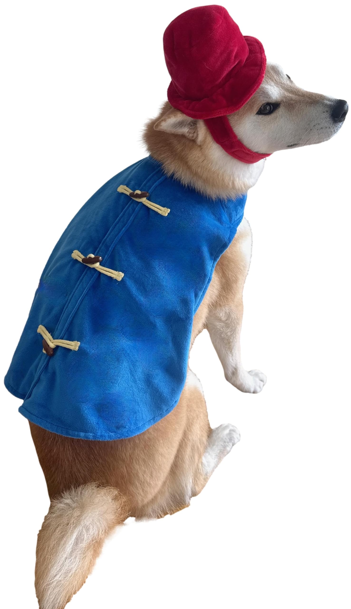 ComfyCamper Blue Shirt Red Hat Dog Costume Dogs XS XXL Hat Cosplay Outfit Halloween Costumes, L