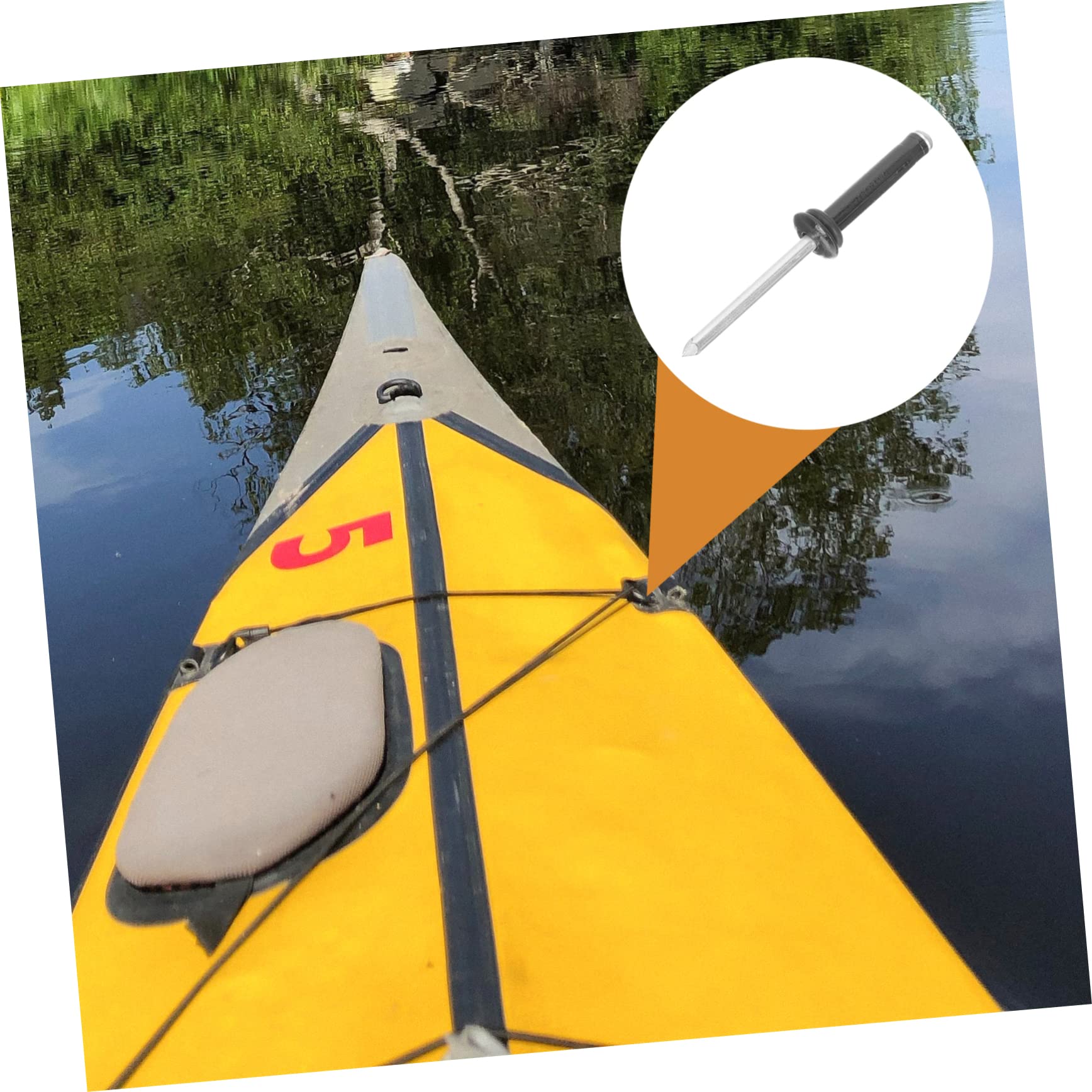 Kisangel 5 Sätze Kajak Nieten gummiring gummischlaufen Aluminium heringe aluminiumnagel Kayak Befestigung Schiffsniete Bootszubehör Bootsversorgung einstellen Aluminiumlegierung