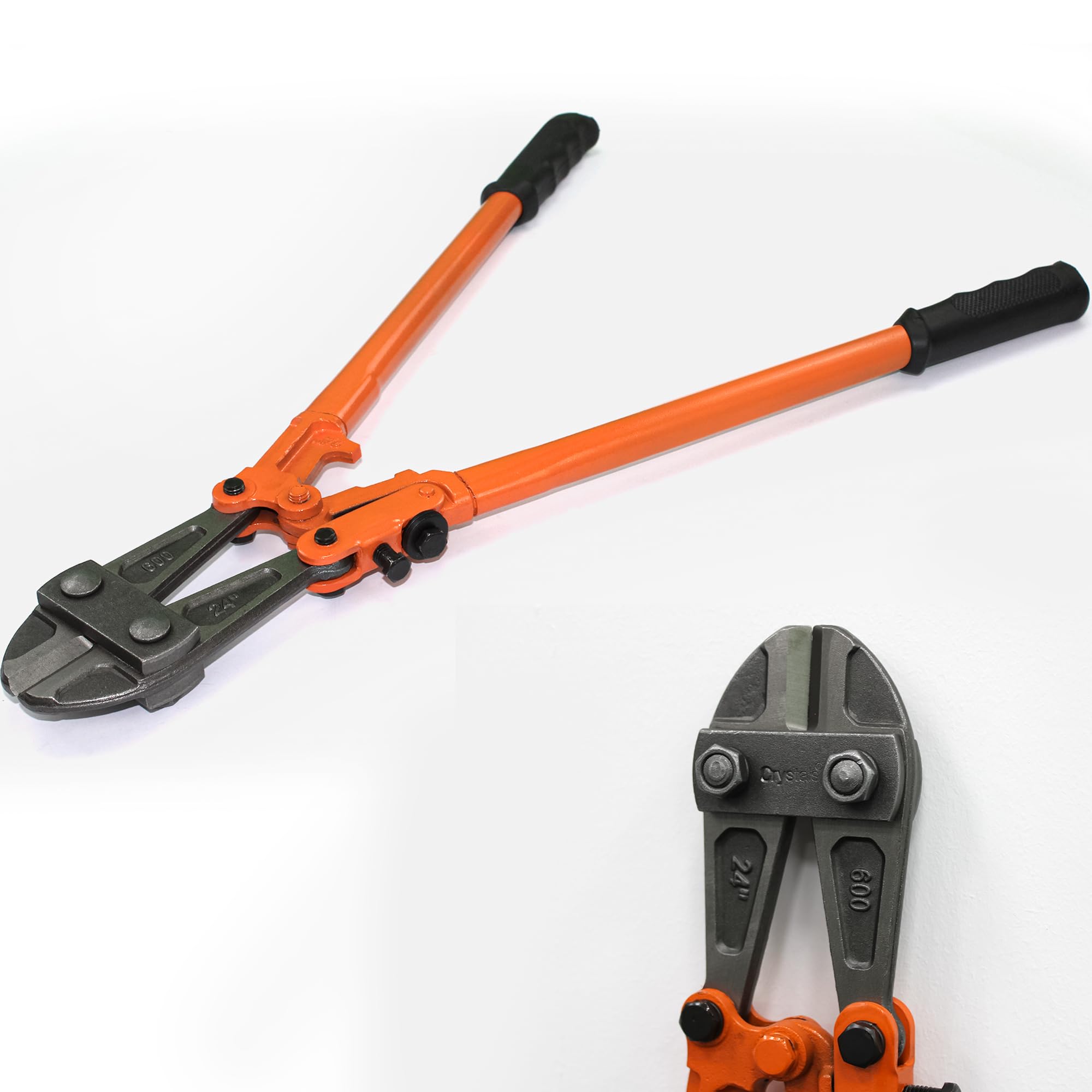 Crystals Orange 18/24/36 Inch Bolt Cutter, Chain Cutter For Chains, Padlocks, Wire Fencing, Chicken Wire - Padlock Cutter, Bolt Croppers With Comfortable Rubber Grip - (24 Inch)
