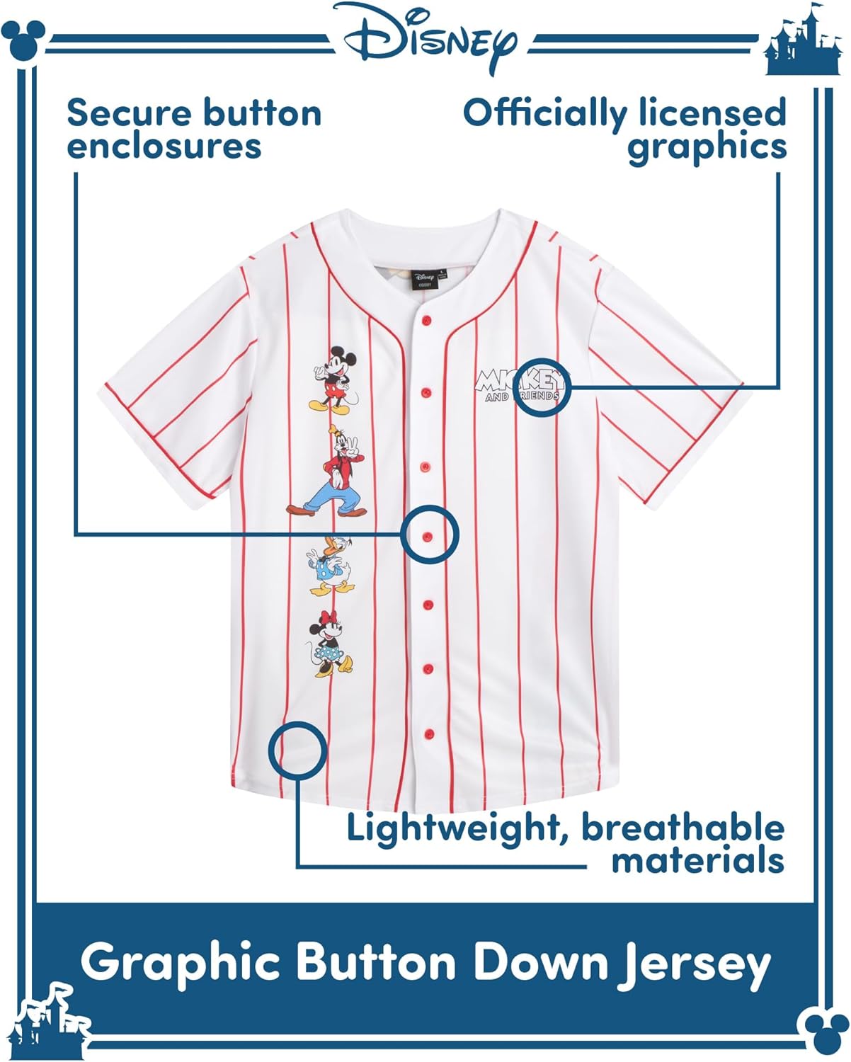 Disney Womens Baseball Jersey - Mickey Mouse Lightning McQueen Marie, Lilo and Stitch Womens Baseball Shirt - Image 3