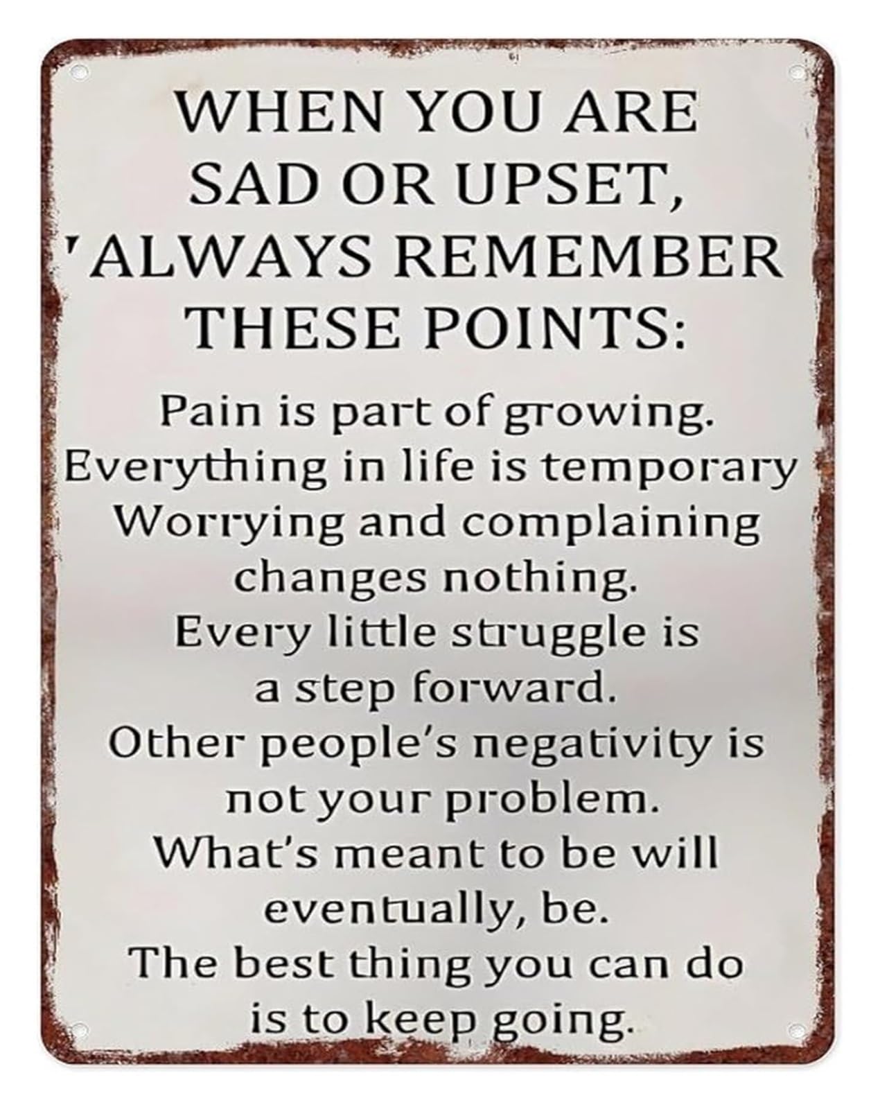 NWPNLXEA Vintage Inspirational Sign with Antique Look Metal Plaque Encouraging Quote for Many Rooms 8 X 12 in