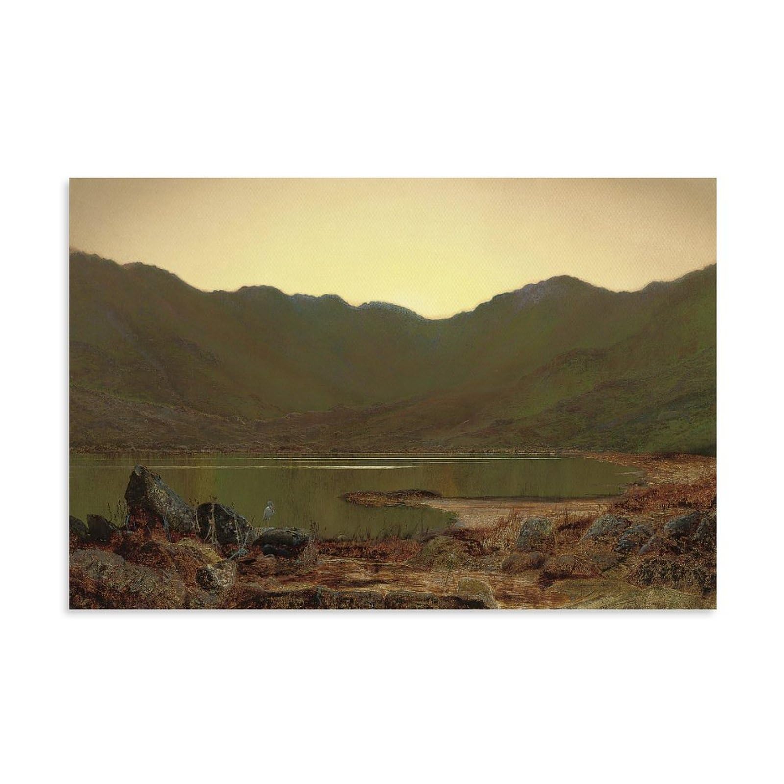 Nganoh Unframe-Style The Haunt Of The Heron By John Atkinson Grimshaw Canvas Printed Poster Wall Art Picture Painting Canvas Prints Artworks Bedroom Living Room Decor 20X30inch(50X75cm)
