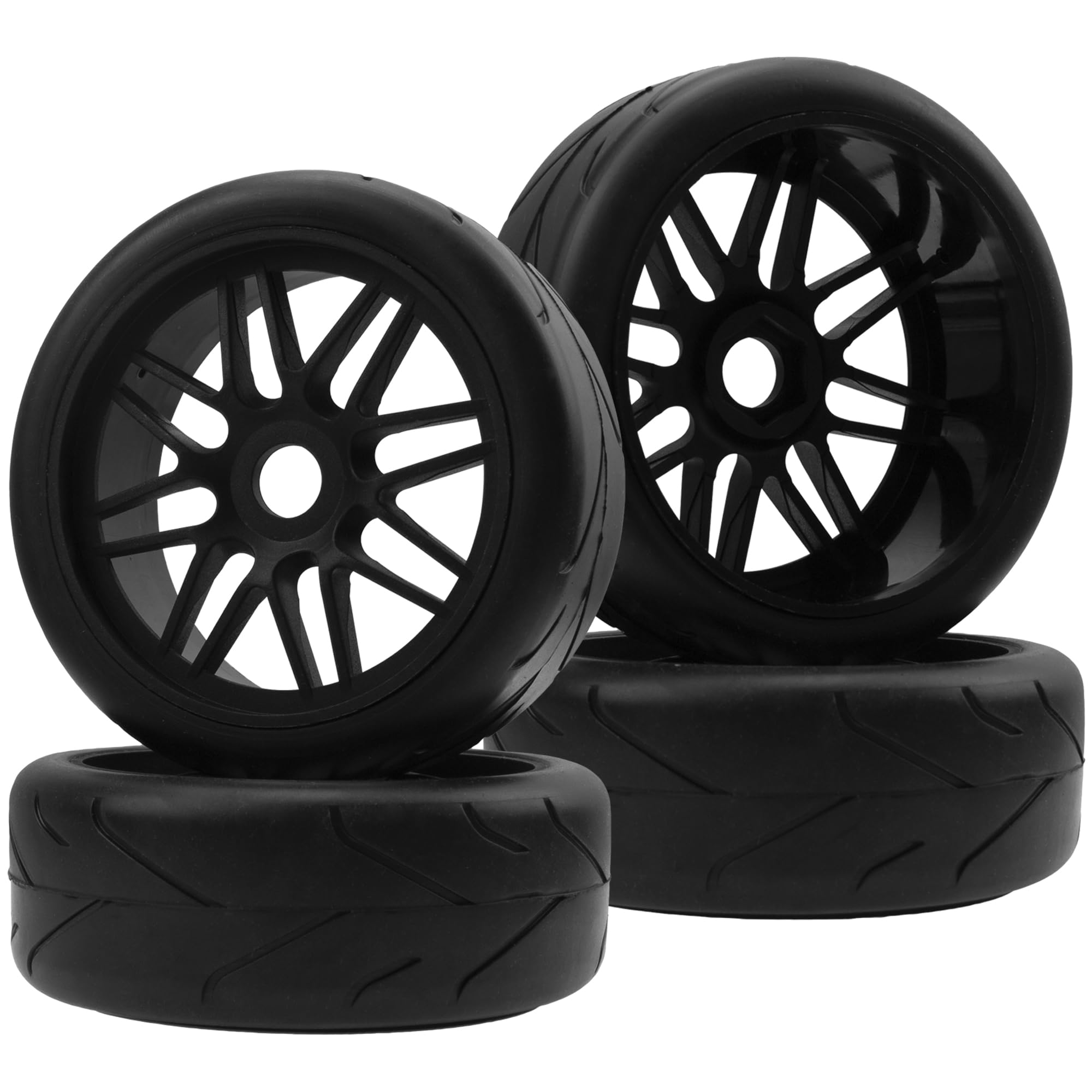 HIRCQOOOD 4.52" 1/8 Off-Road RC Buggy Tires and Wheels Rims 17mm Hex Compatible with Arrma Typhon Talion Losi 8IGHT HPI HSP Redcat Racing Kyosho Hobao Traxxas RC 1/8 Scale Buggy