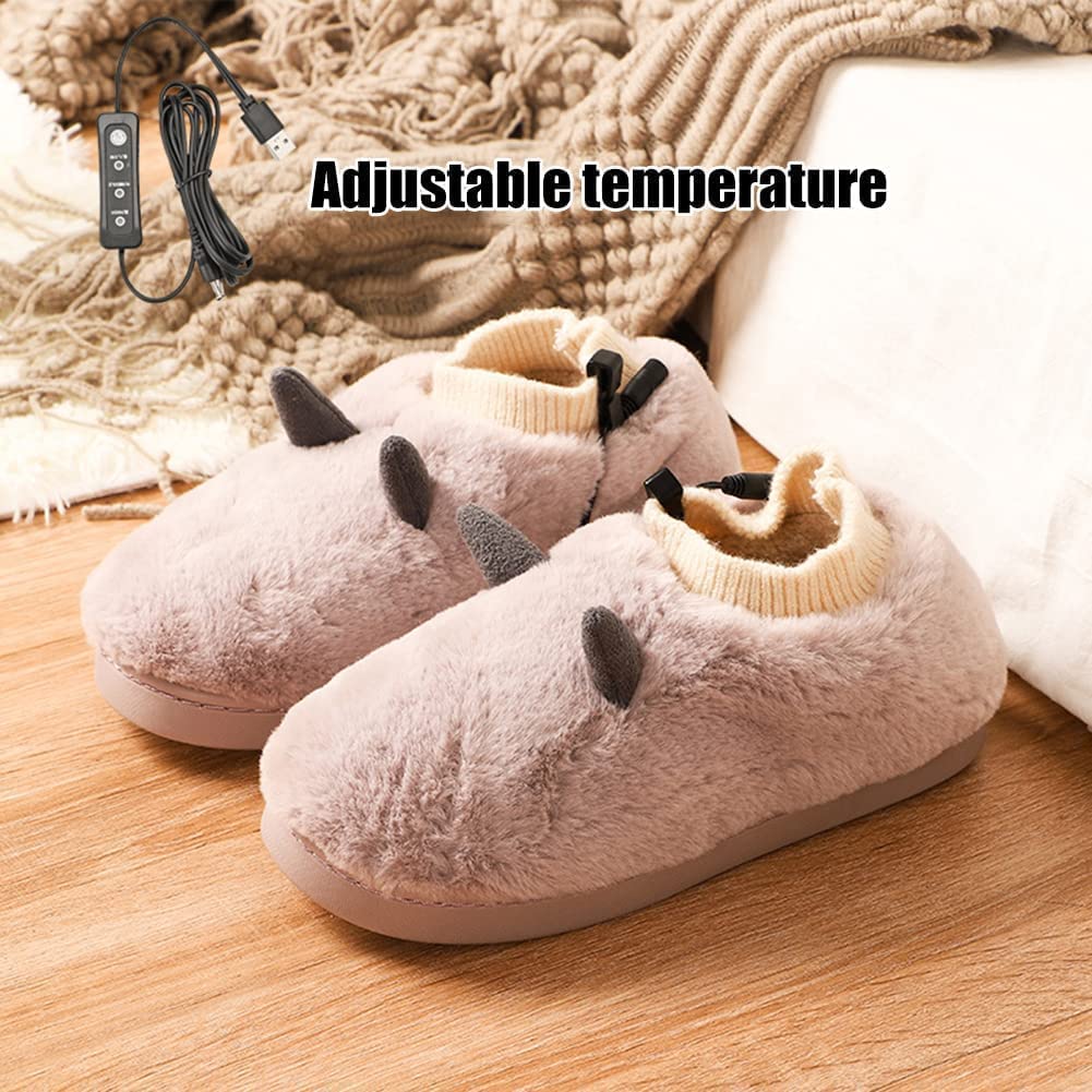 Scaldapiedi Elettrico, Pantofole Riscaldate Ricaricabili, Pantofole Riscaldate for Donna, Peluche Riscaldamento Scaldapiedi USB Riscaldamento Rapido, Pantofole Riscaldamento Elettrico USB Invernale fo