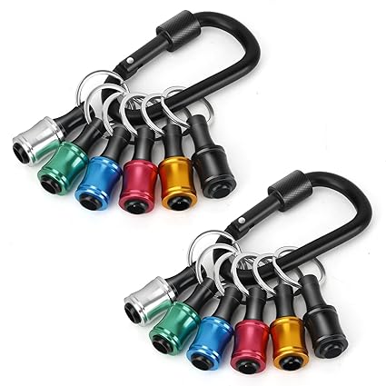 NekMoo 12PCS 1/4 Inch Hex Shank Screwdriver Bits Holder, Quick-change Extension Bar Keychain Socket Screw Adapter, Portable Hand-held Drill Bit Holder Set for Electric Screwdrivers and Drill Bit