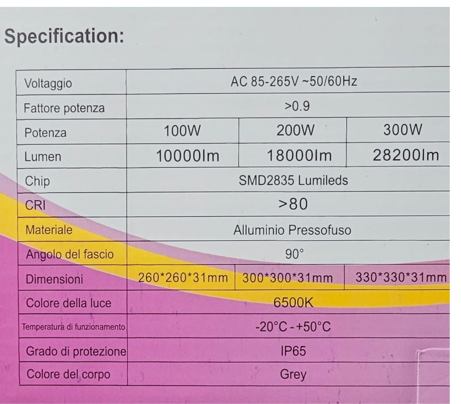 Faro Industriale Led 200W Disco Rotondo UFO IP65 Plafoniera Campana DR