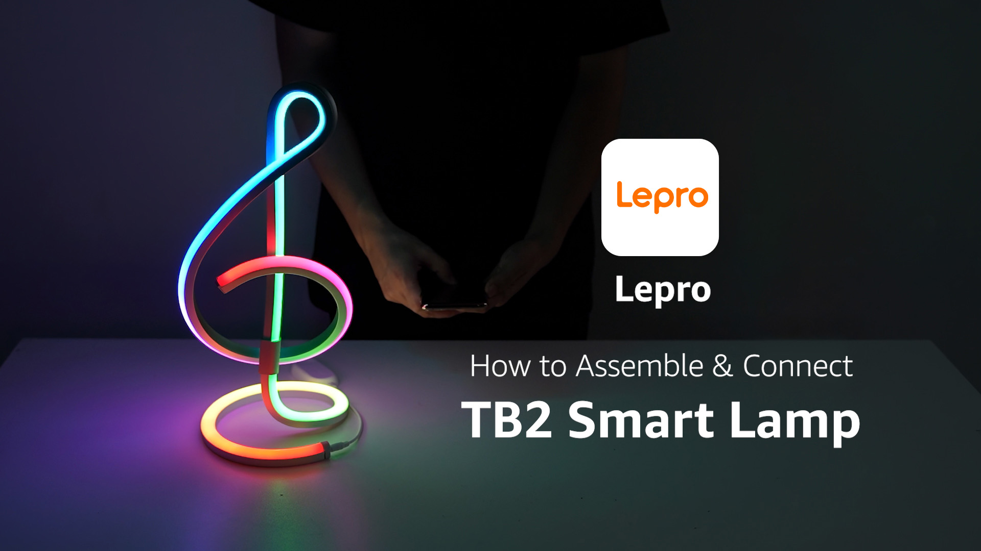 Lepro TB2 AI Smart Table Lamp, RGB+IC Modern Treble Clef Spiral