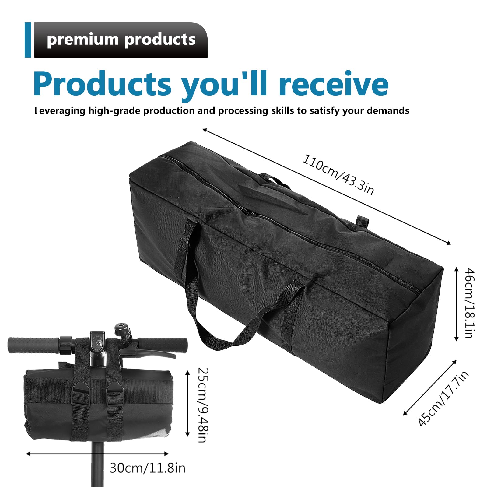 BAIFULAI Borsa per monopattino: Oxford 900D, 110 cm, con fettuccia resistente, impermeabile, per scooter elettrico, universale per Mijia 365/1S/PRO, per tutti i giorni e i viaggi