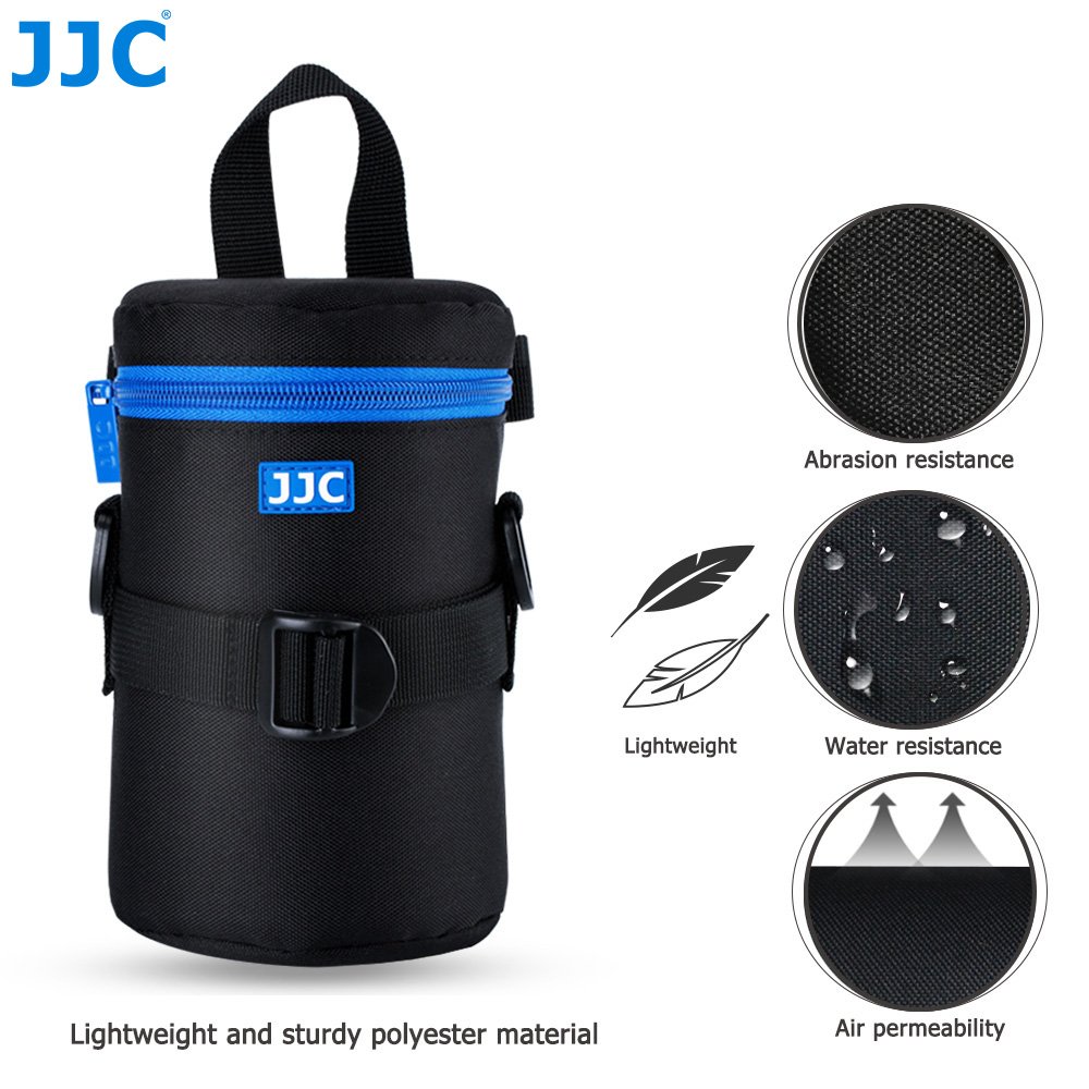 JJC Impermeabile Sacchetto per Lenti Deluxe con Tracolla Misura il Diametro Dell'obiettivo e l'altezza Inferiore a 80 x 155mm (3.1 x 6.1”) (Vedi Descrizione per la Compatibilità)