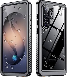 SPIDERCASE Designed for Samsung Galaxy S26 Ultra Case Waterproof,Built-in Screen & Camera Lens Protector[IP68 Underwater] [Military Grade Shockproof] Full Body Protection Phone Case,Black/Clear