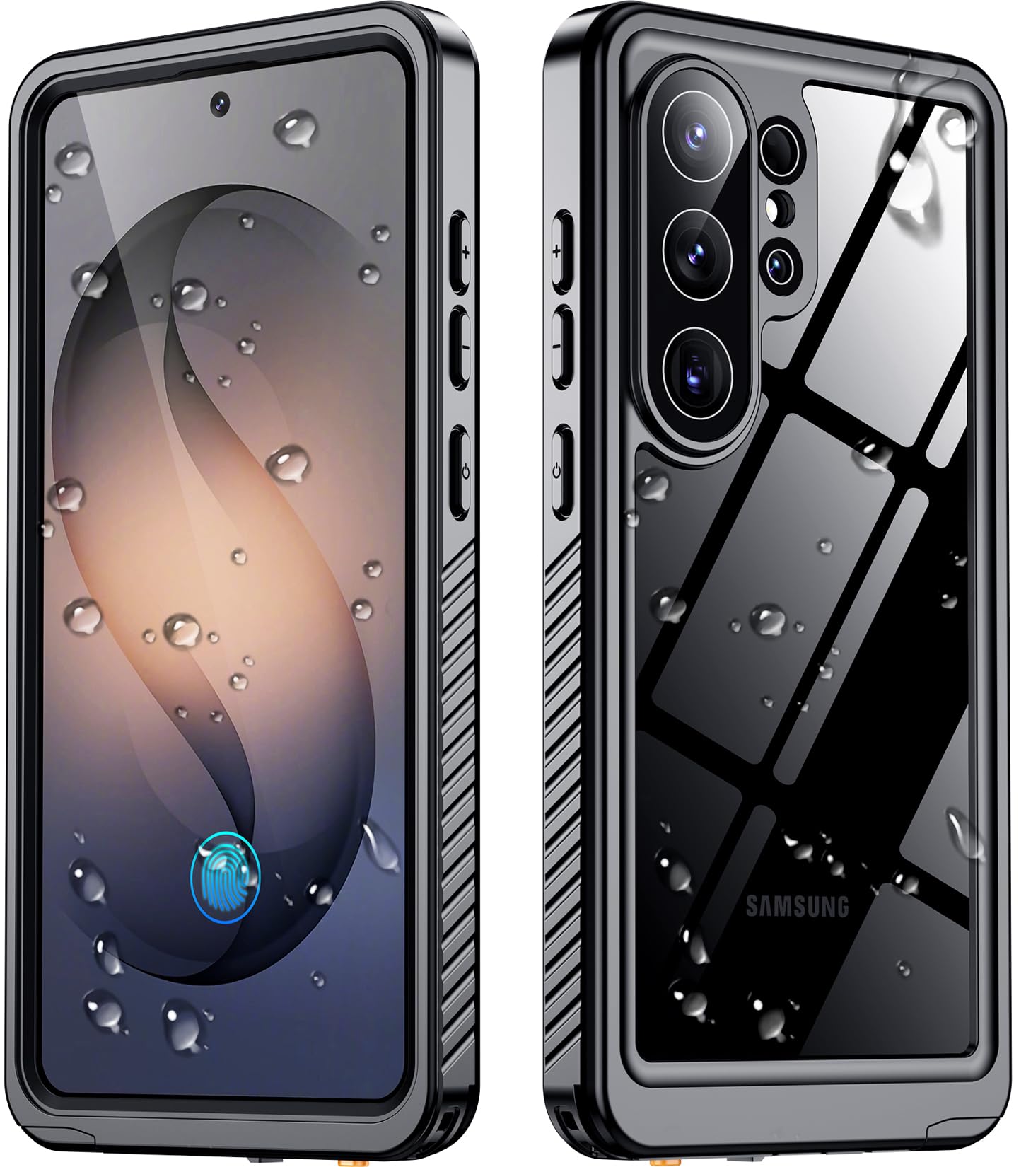 SPIDERCASE Designed for Samsung Galaxy S26 Ultra Case Waterproof,Built-in Screen & Camera Lens Protector[IP68 Underwater] [Military Grade Shockproof] Full Body Protection Phone Case,Black/Clear