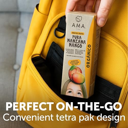Miniatura 4 de AMA TIME Cajas de jugo orgánico de manzana y mango para niños, paquete de 24  6.76 onzas líquidas cada una  Jugo orgánico USDA con vitaminas A y C