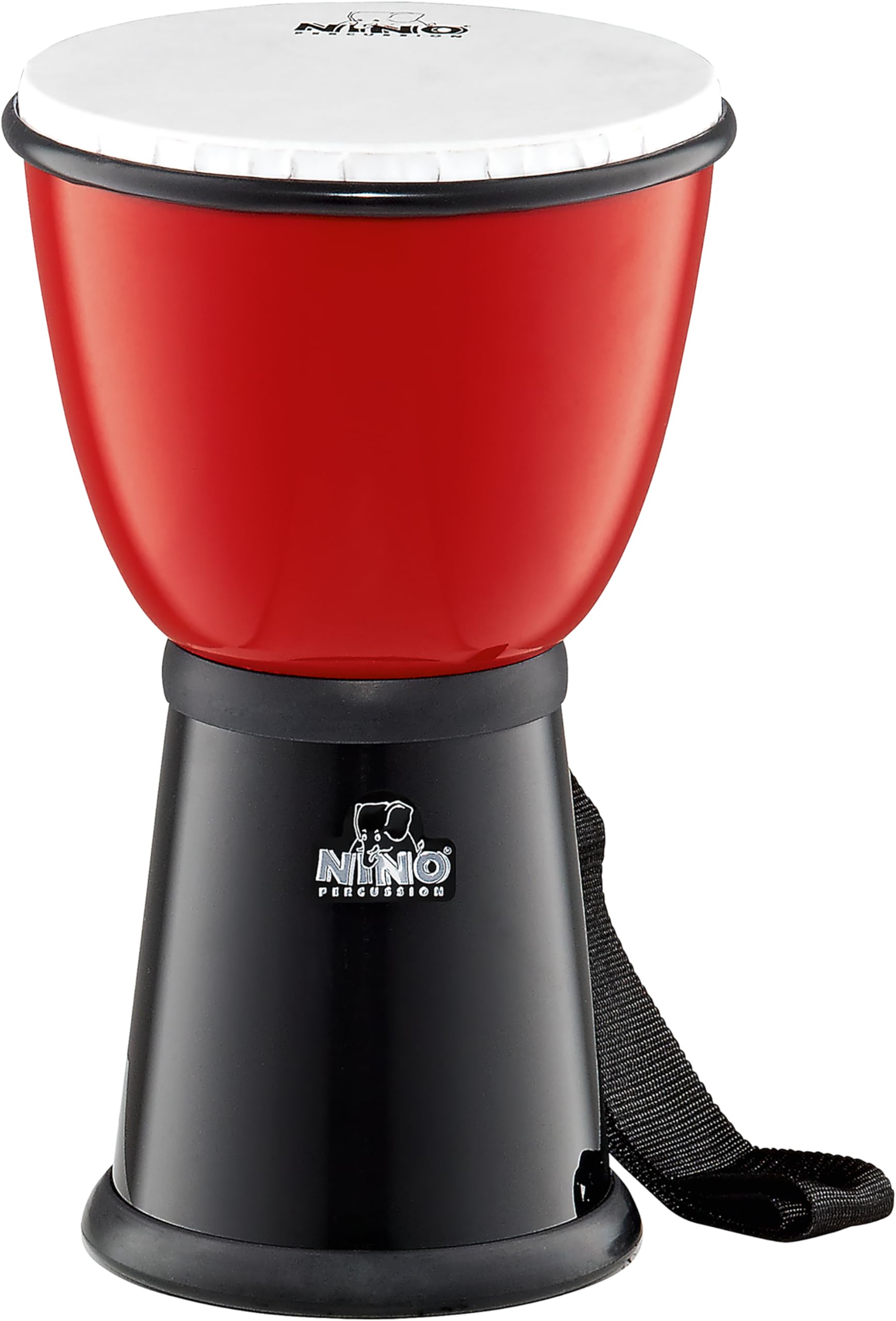 Nino Percussion NINO18R/BK Djembe Pre Accordato, ABS, Rosso/Nero