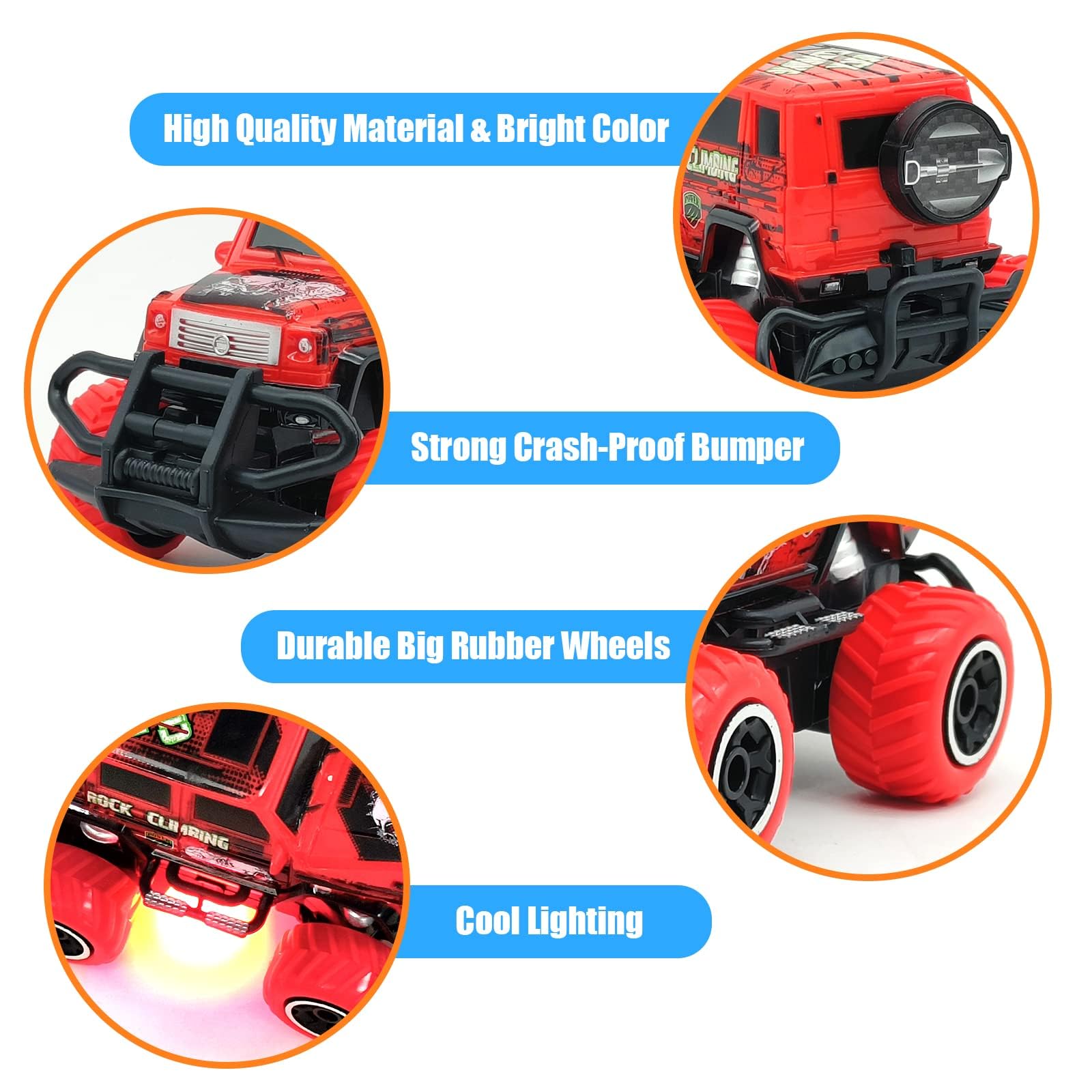 Pup Go Giocattoli per Bambini, Macchinine Telecomandate RC, Regalo Perfetto per 3-5 Anni, Monster Truck Elettrici, Auto Gioco per Maschi, Giocattolo Divertente per il Tempo Libero Rossa