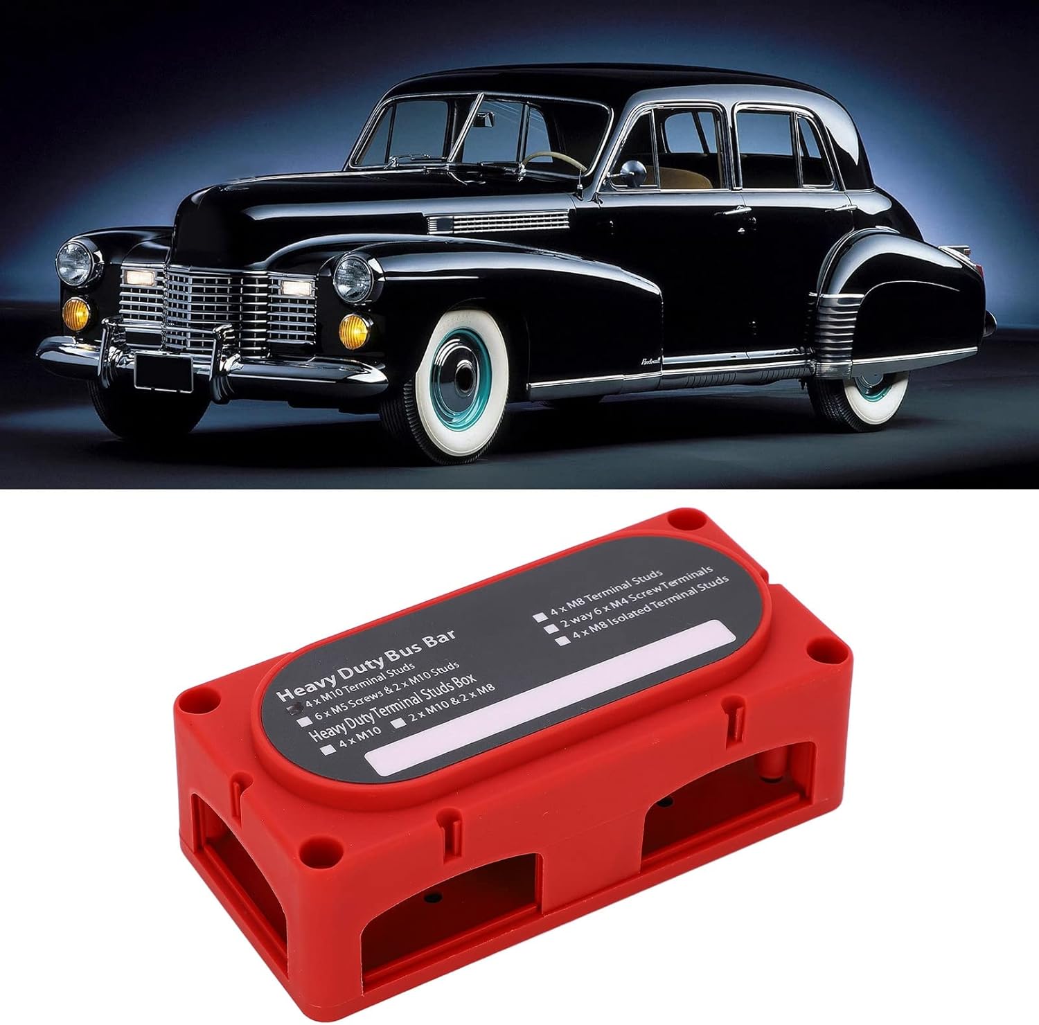 DC48V 300A Power Distribution Block Dual Row Bus Bar Barrier Strip M10x4 Terminal for 12-48V Cars Trucks RVs Ships Marine - High Current Capacity, Flame Retardant Material,