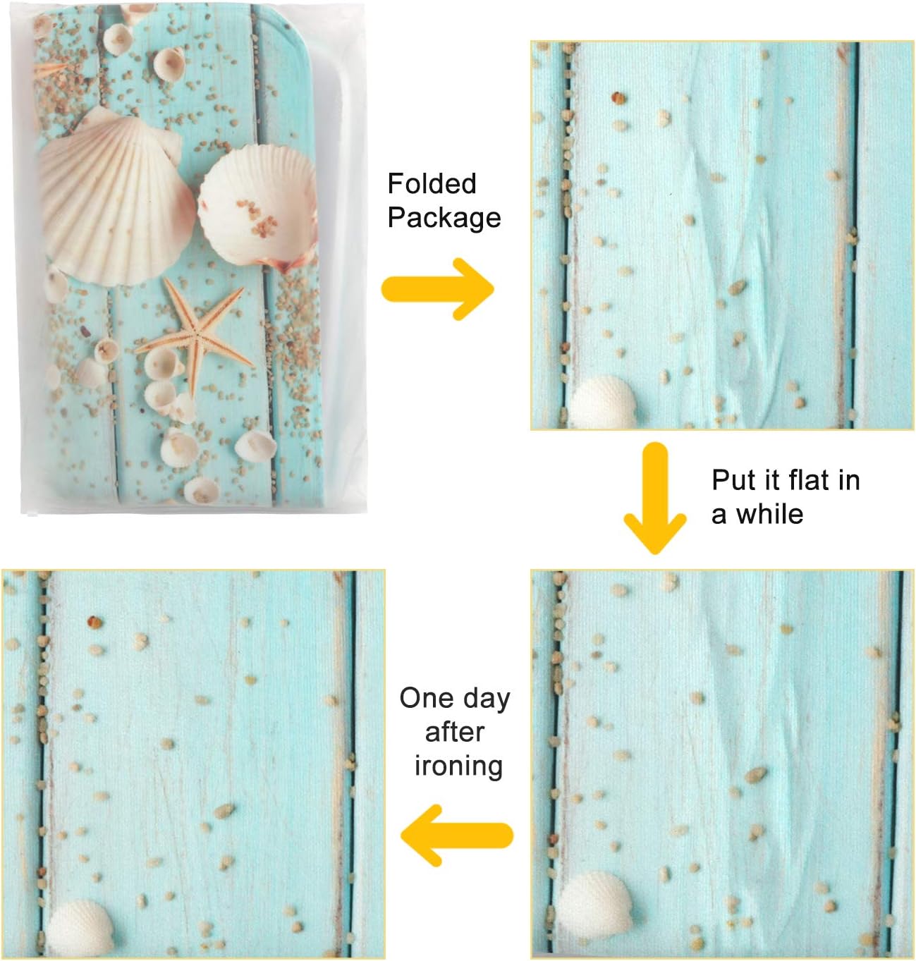 Uphome Foam Bath Rug Runner 18" x 47" Beach Shell Sea Collection Bath Mat Soft Flannel Vintage Boho Teal Bath Rug Non-Slip Machine Washable Shower Floor Carpet
