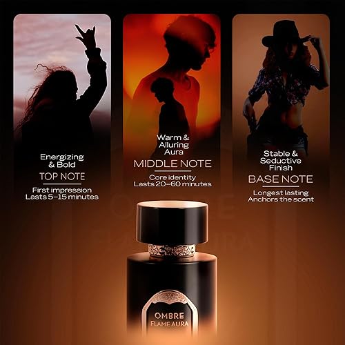 Miniatura 4 de Sapil Ombre Flame Aura Eau De Parfum Unisex  Oud especiado, vainilla, tonka y ámbar  Perfume de madera cálido de larga duración, 3.38 onzas