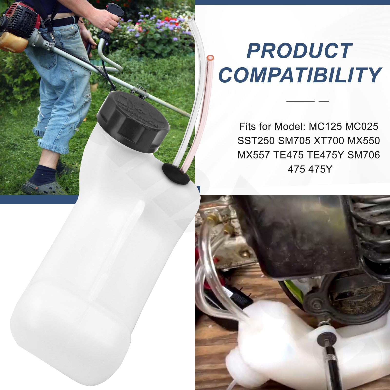 545103702 - Serbatoio per decespugliatore con 2 linee di carburante, compatibile con Weed Eater Poulan, Husqvarna Craftsman PP025, PP258PT7, SM706, P3500, MX575, TE475, sostituisce 530057974