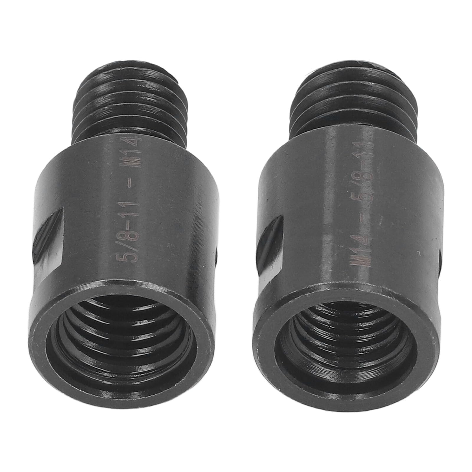 Ensemble d'adaptateurs de filetage acier allié 5/8" vers M14 et M14 vers 5/8", 2 pièces