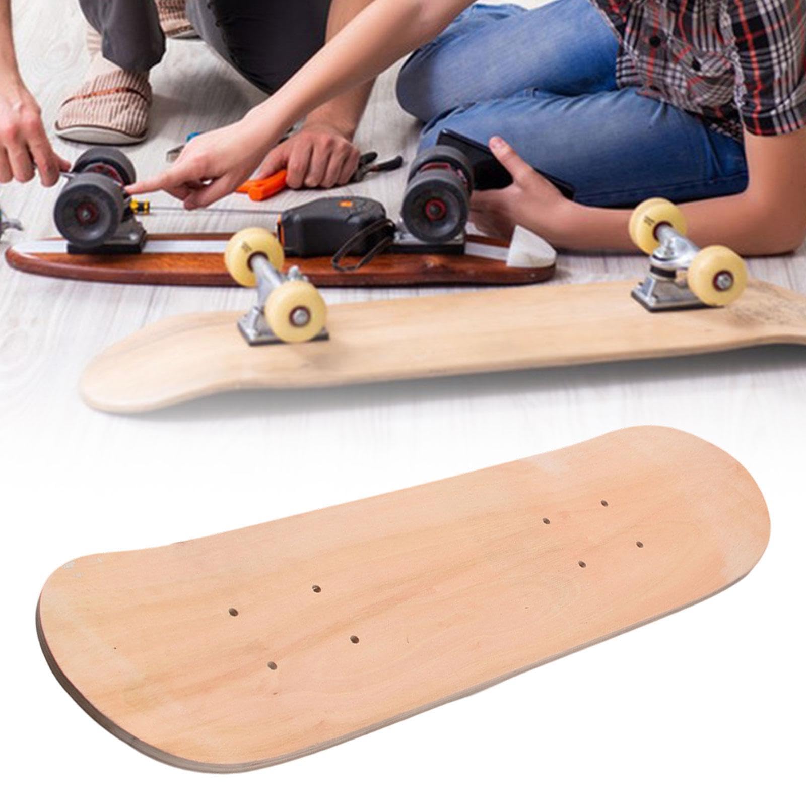 Sharplace Blanko-Skateboard-Deck für Kinder, Holz, blankes Longboard-Deck, Ersatz, unbemalt, leicht, Kunst-Malbrett für Anfänger, Mädchen