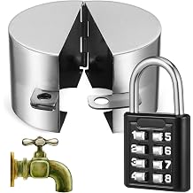 FAVOMOTO Outdoor Faucet Lock with Coded Padlock Weather-Resistant Hose Bib Lock Cover for Garden Spigot Secure Water Spout Protector for Home and Commercial Use 2.95X2.95X2.16 Inch
