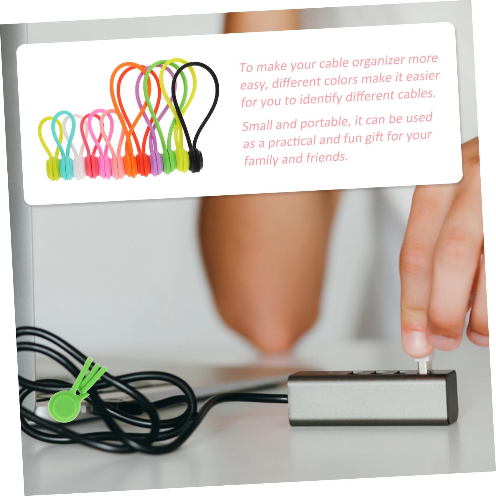 jojofuny 15 zestawów Uchwyt Na Kabel Ładujący Do Telefonu Komórkowego Organizer Na Kable Uchwyt Na Kabel Ładujący Uchwyt Na Kabel Organizer Na Kable Uchwyt Na Kabel 12szt*15 Losowy Kolor