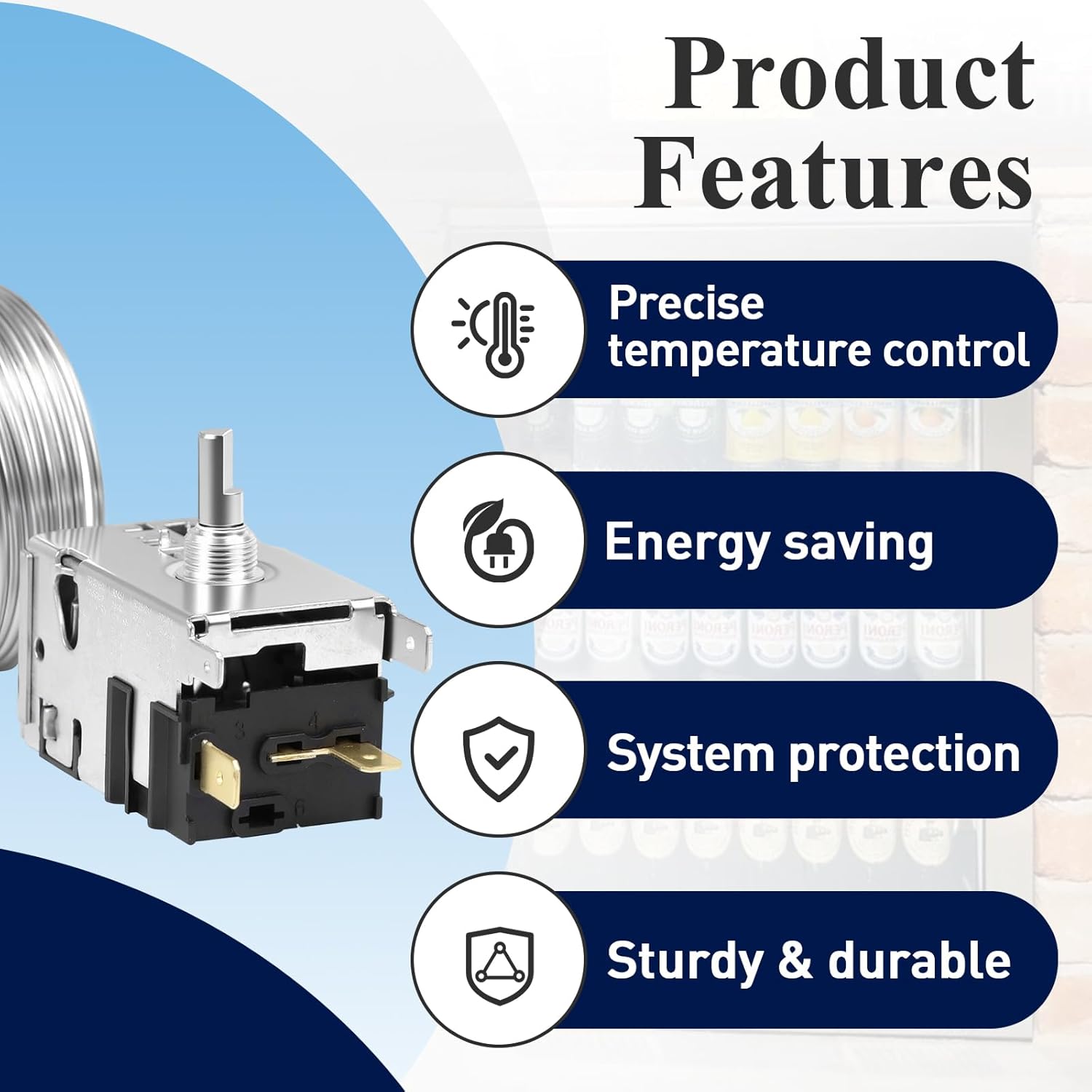 800366 Temp Control Kit Compatible with True Equipment, 800366 Thermostat Replace for 800366, 077B6806, 077B7172, 988282