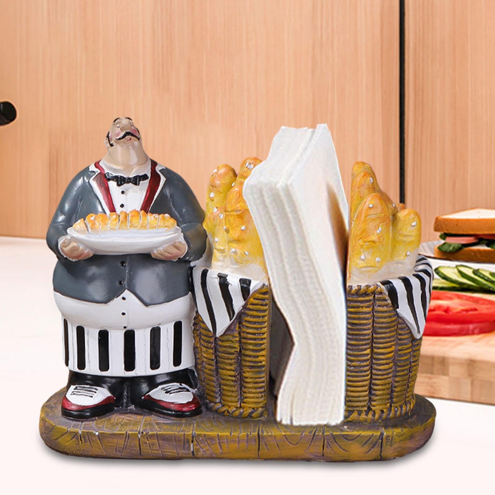 Statuetta da Chef, Scultura da Chef, Statuetta Decorativa da Chef, Ornamento da Cuoco per Decorazioni da Cucina, Piano di Lavoro, Tavolo, Stile E