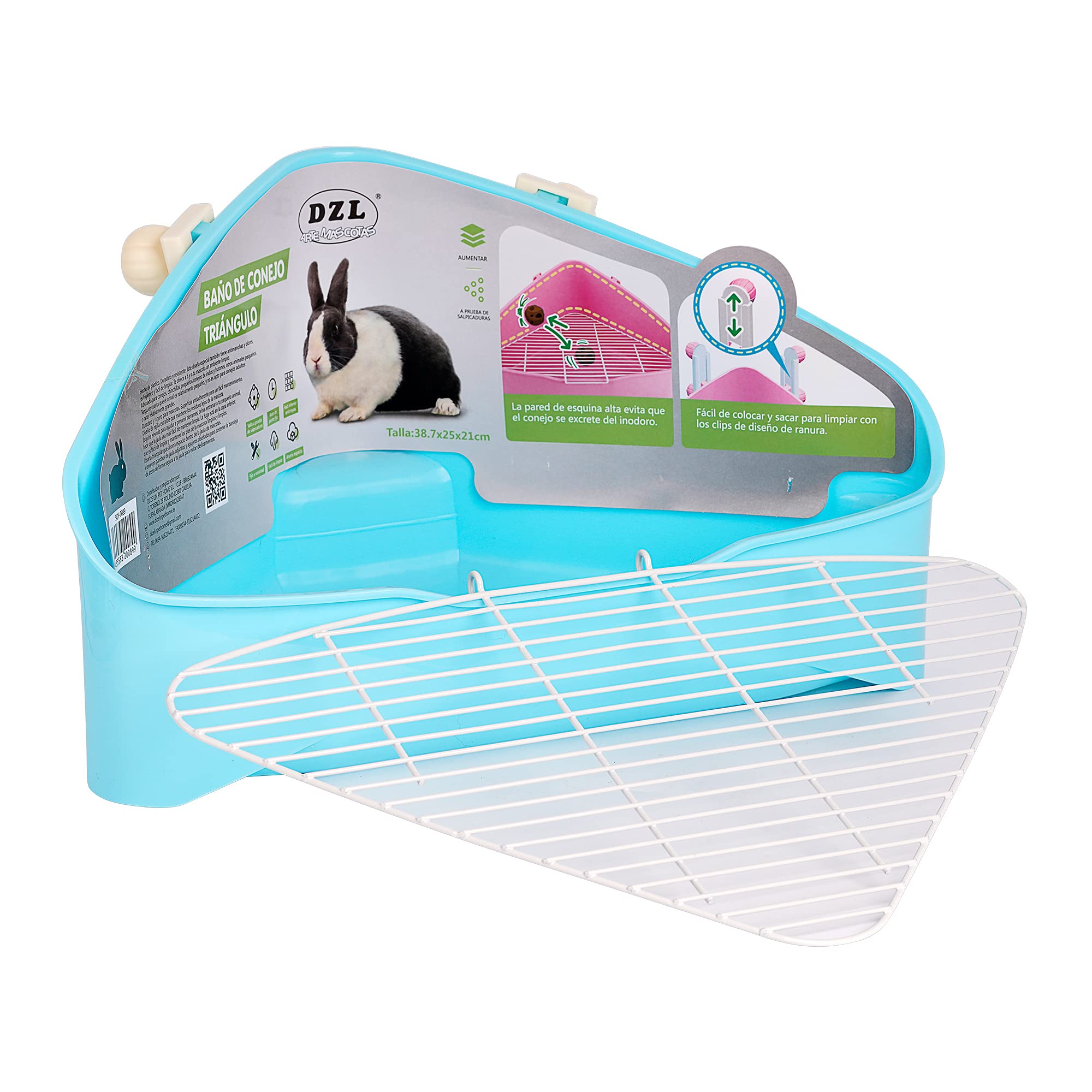 NESTINGHO Orinal para Animales Pequeños y Conejos 2 Piezas Lavable Tecnología Antifugas para Jaulas Interiores y Entrenamiento