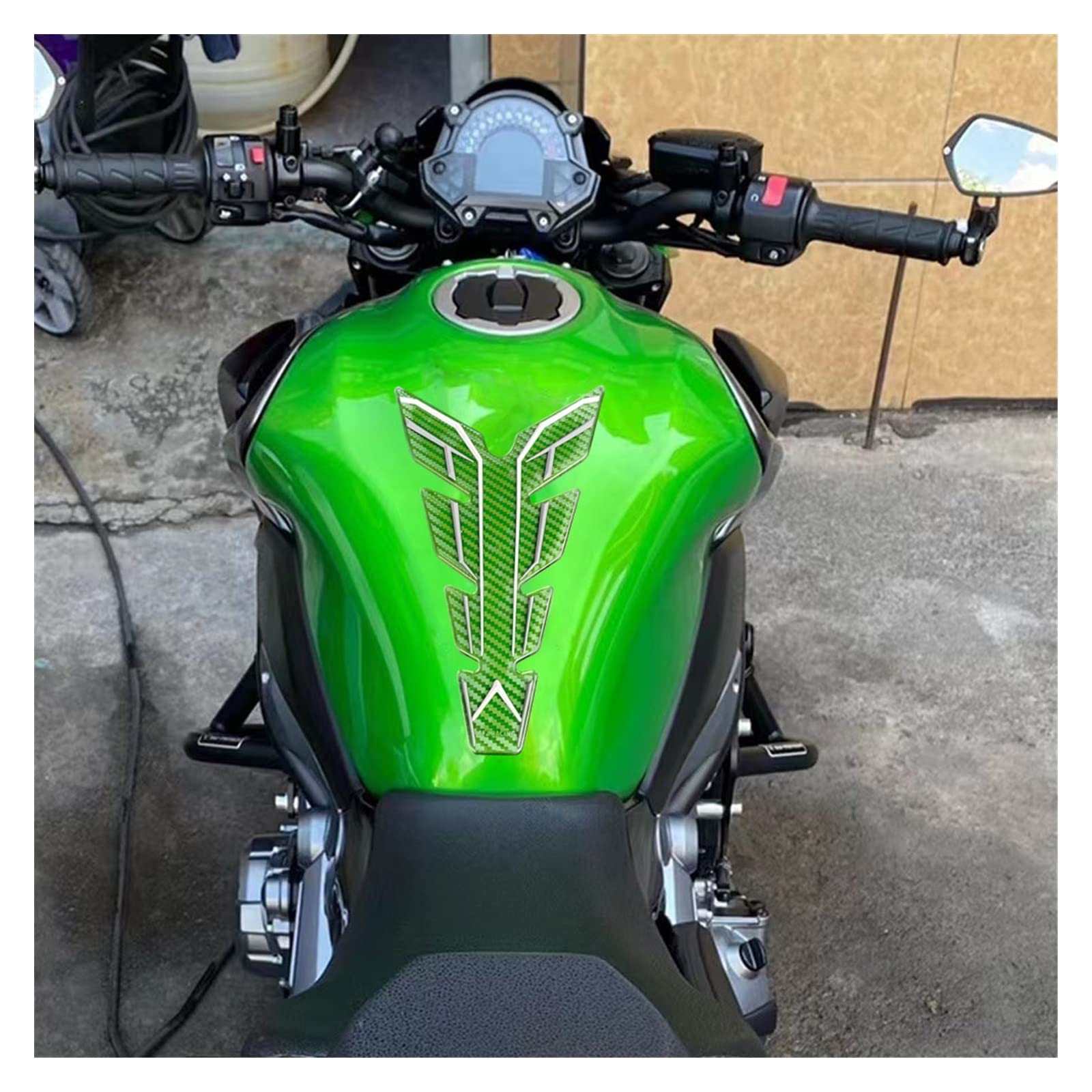 Protection Réservoir Moto Autocollant - Pour Kawasaki ZH2, H2SX, H2R - Moyenne, Antidérapante - Couleur Rouge