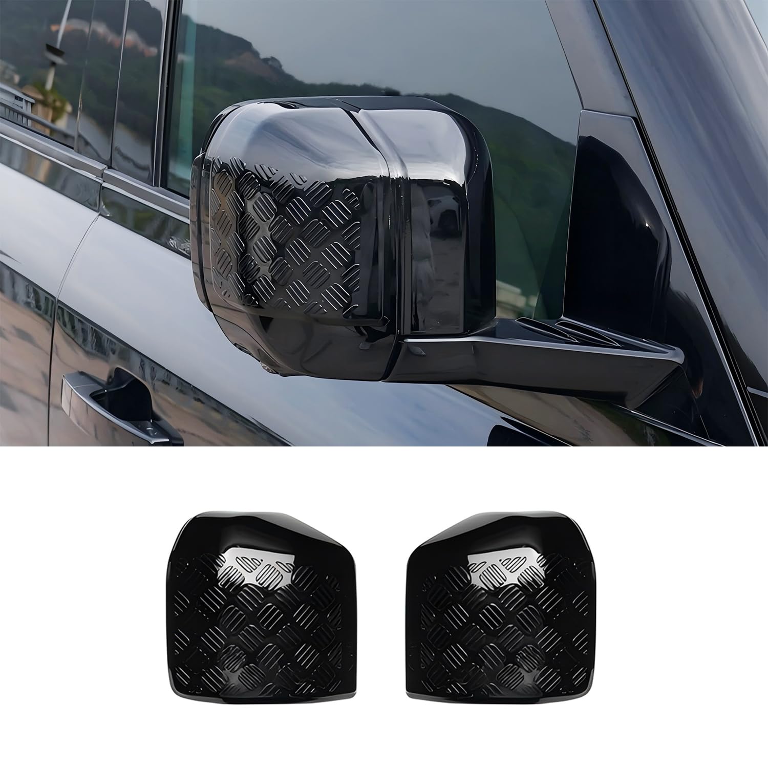 Rearview Mirror ABS Black Body Anti-Scratch Protection Cover Trim Kit Compatible with 2020-2025 Land Rover Defender 90 110 130 Decoration Armor Sticker Trim Exterior Accessories