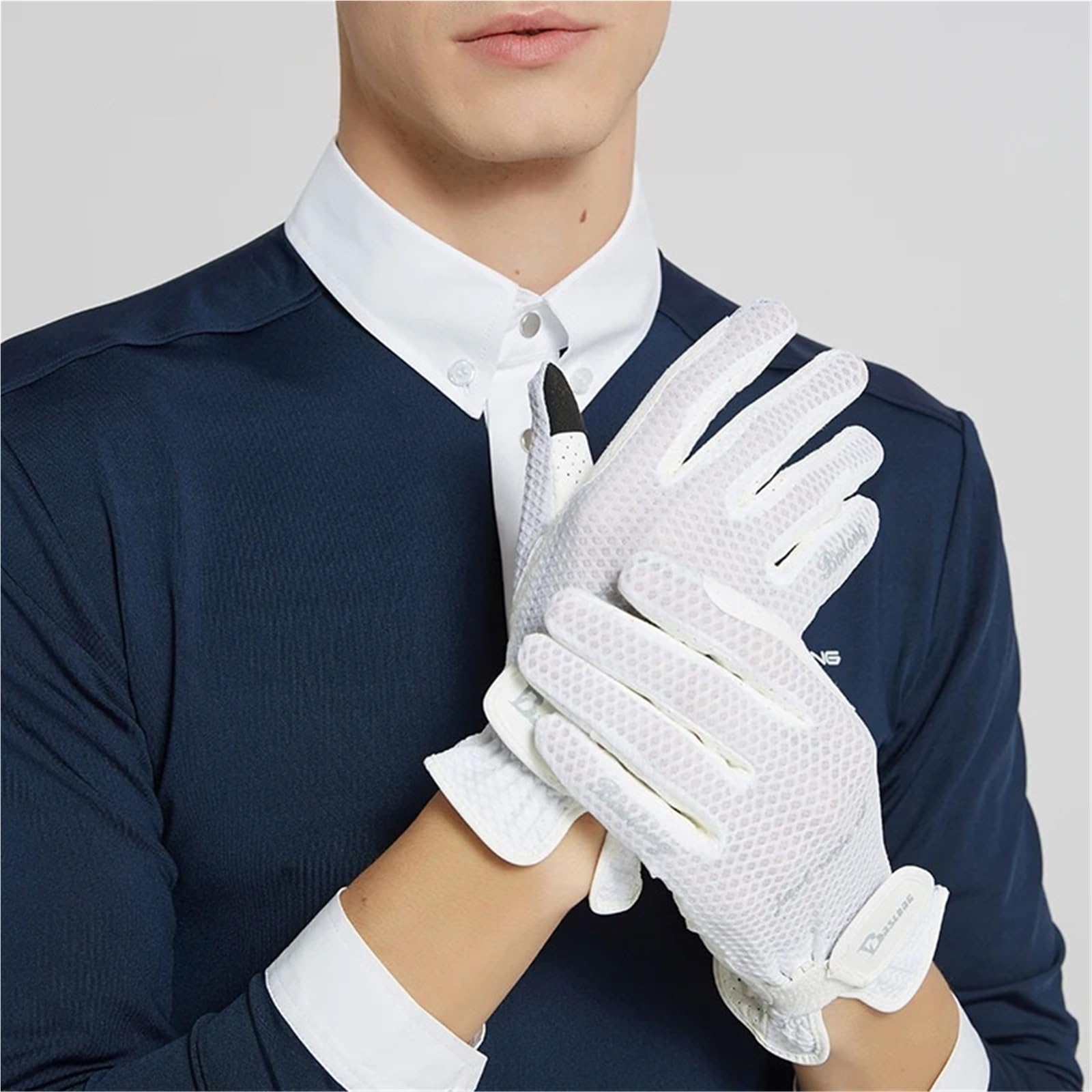 Generico Guanti da equitazione Baslong per uomo donna, palmo traspirante antiscivolo in silicone, ideali per lo sport(WHITE,XL)