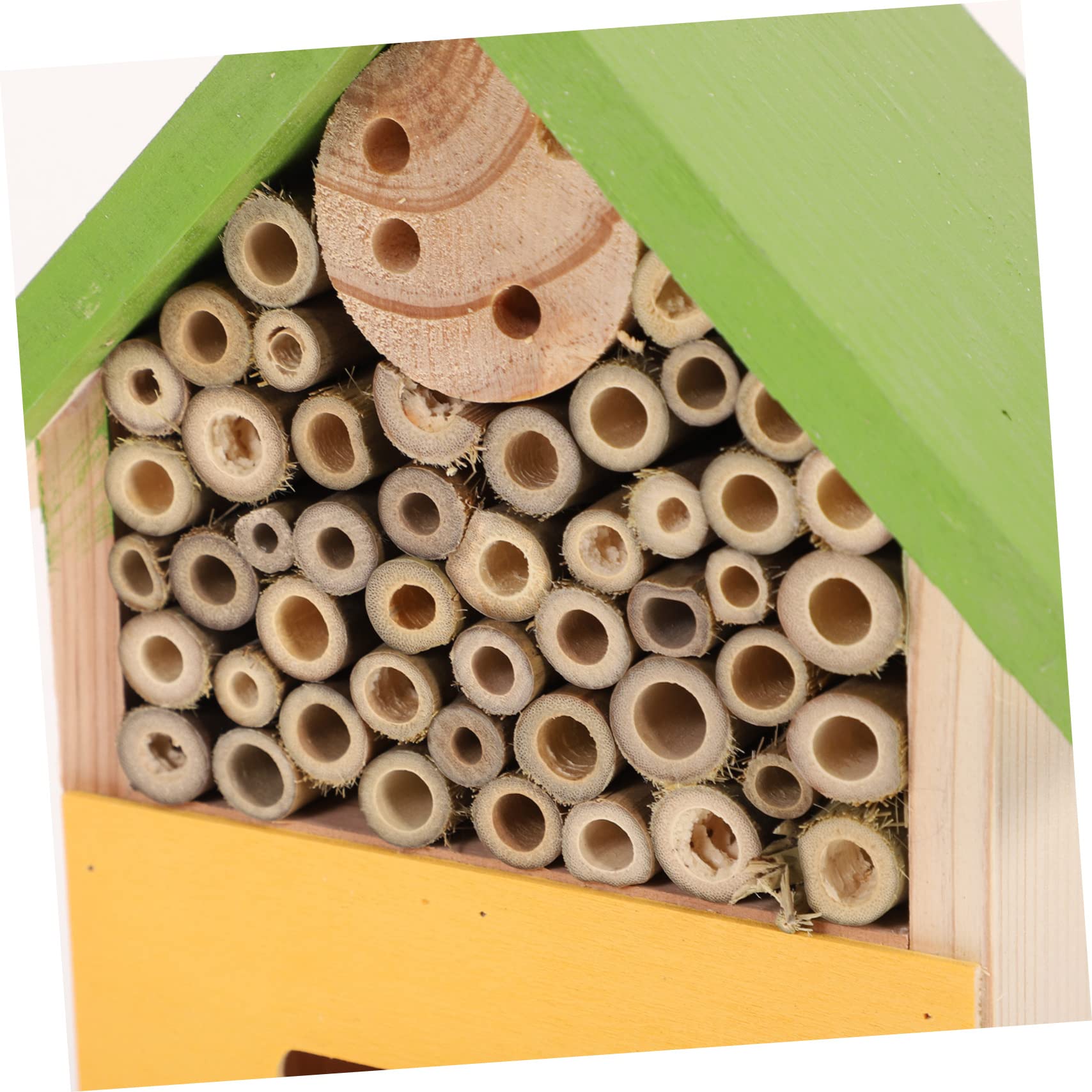 Casetta Decorativa in Legno per Insetti, Rifugio da Giardino Verde, Stile Casetta Rustica per Esterni, Elemento Naturale