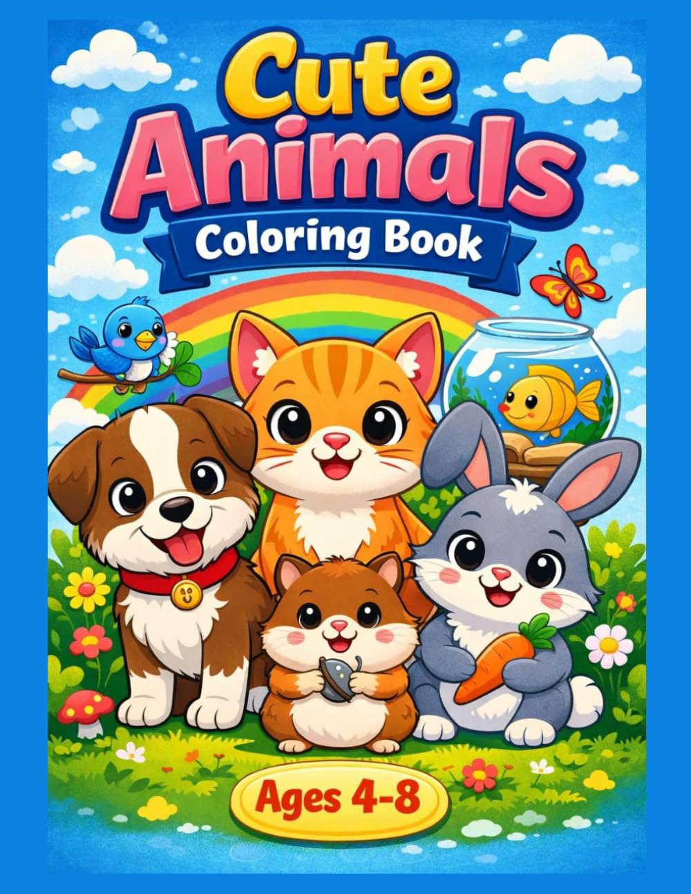 Cute Animals Coloring Book: Coloring Book for Kids Ages 4-8