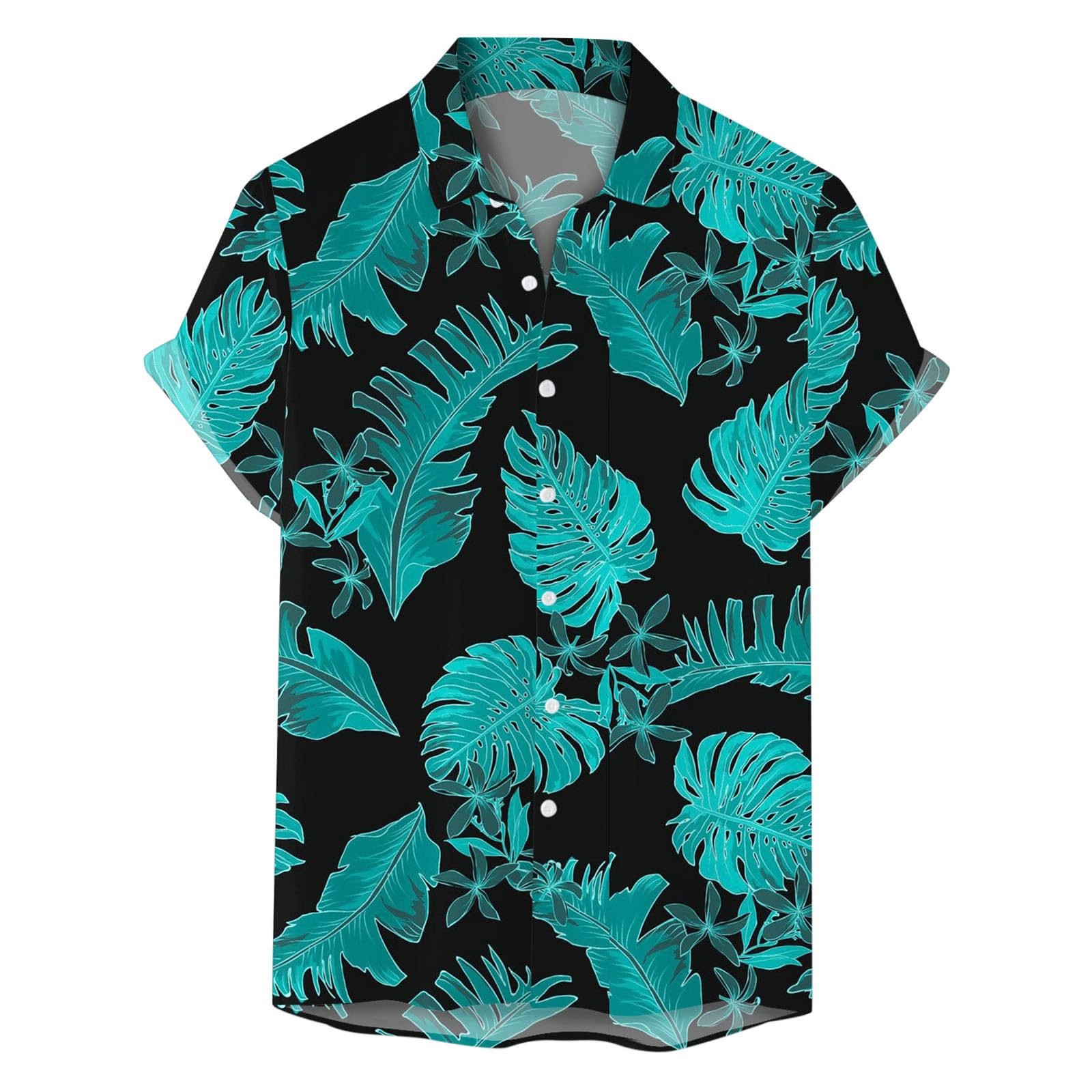 Genérico Camisa Manga Corta Hombre Lino,Camisa Cuadros Hombre Camisas Hawaiana Informal Estampado, Camisa Estampada Hombre Verano