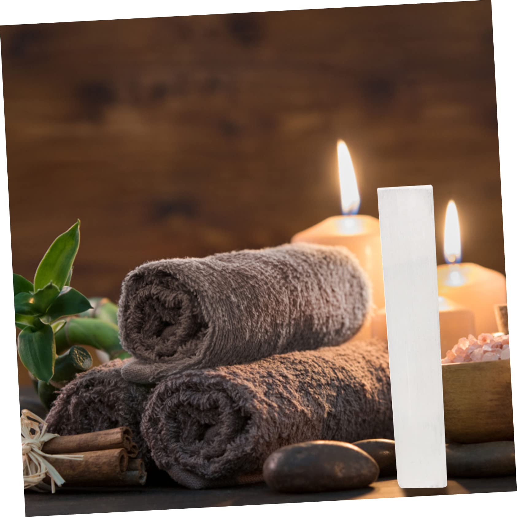 MAGICLULU Selenite Crystal Plate Natural Home Decor Artwork Decor Crafts Selenite Wand Stick Natural Crystal Desktop Decor Desk Topper Crystal Craft Material 1pcs Dining Table Stone White