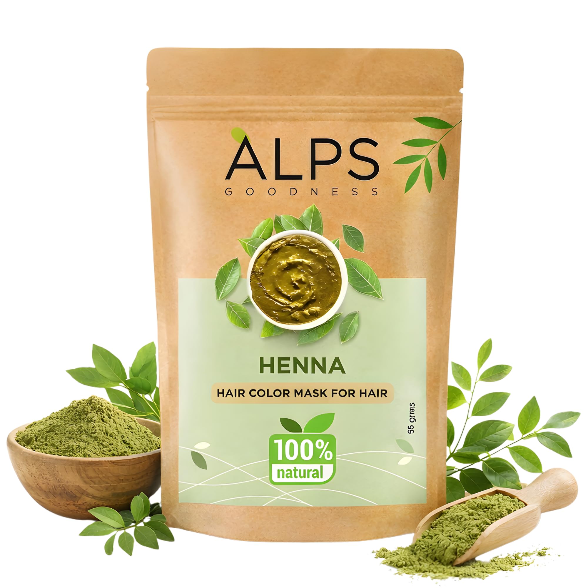 Alps Goodness Henna Powder (250 gm) | 100% Natural Mehendi Powder | Sojat Mehendi | No Preservatives No added Chemicals | Henna Powder for Hair-image-2