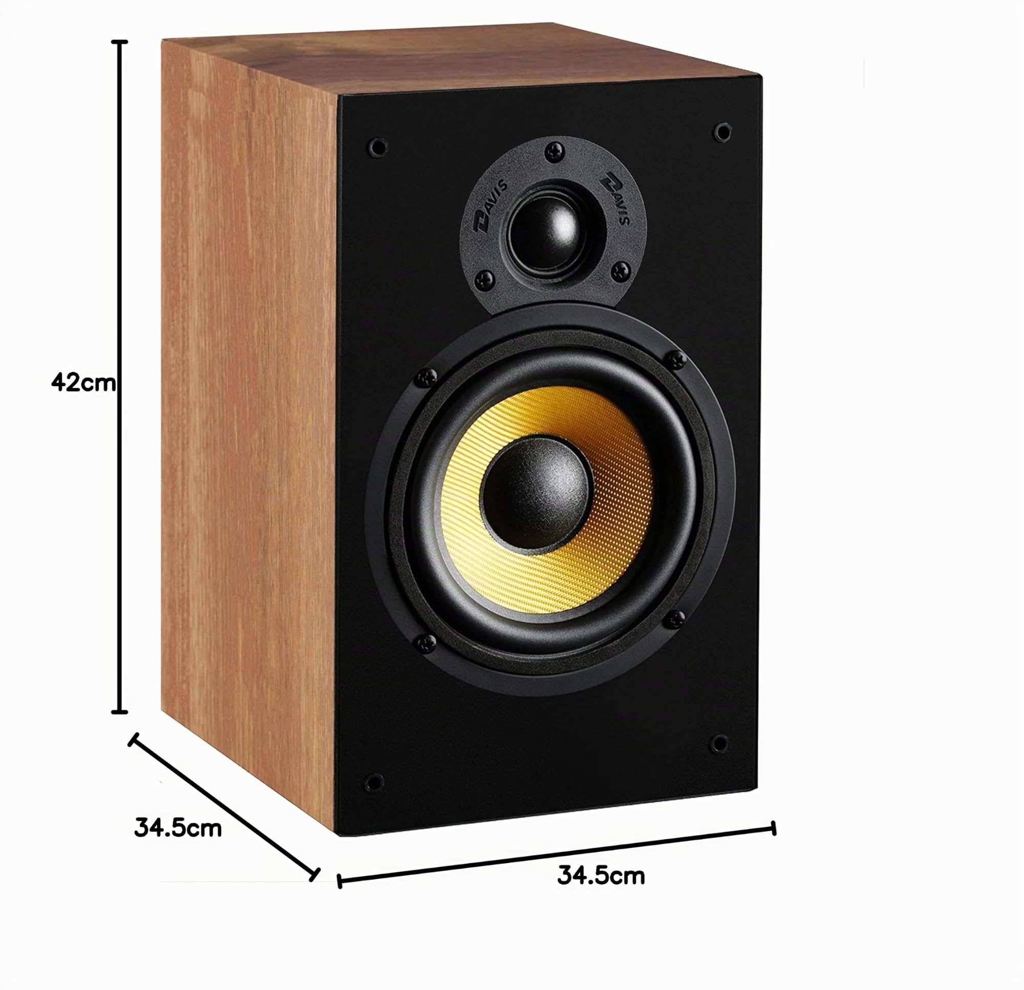 Davis Acoustics Hera 50 Noyer - Paire d'enceintes étagère Passive 2 Voies/2 Haut-parleurs - Vendue à la Paire