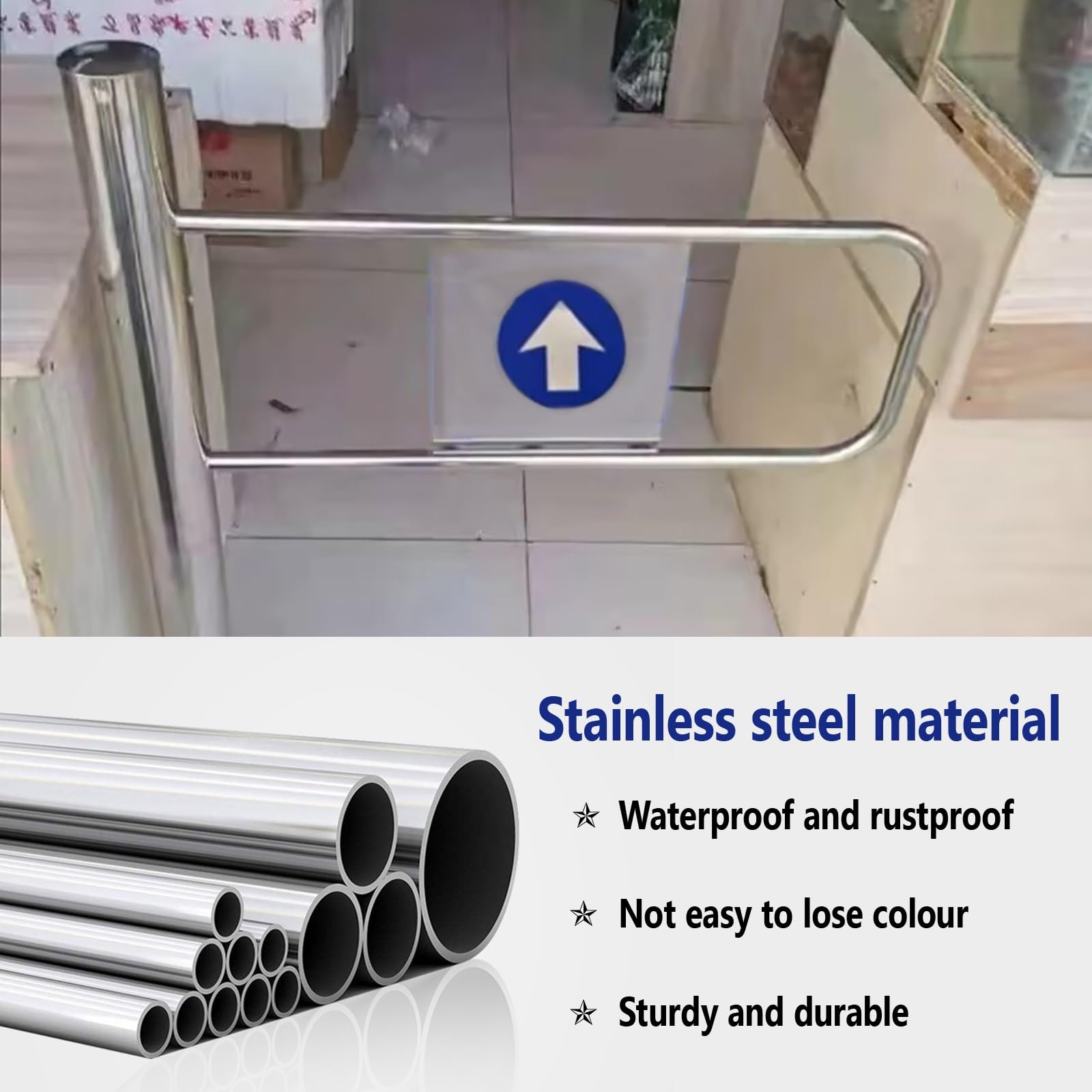 Automatyczna brama skrzydłowa ze stali nierdzewnej do urządzeń wejściowych/wyjściowych z metalu (prawa 70 x 100 cm)