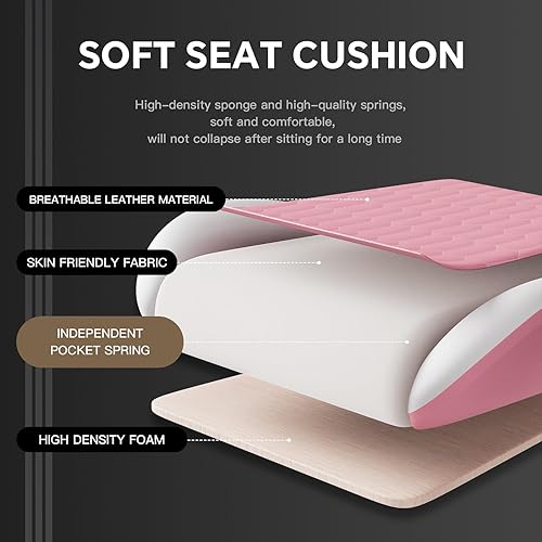 Miniatura 21 de Silla de juegos con reposapiés, sillas de juegos de respaldo alto, silla ergonómica de cuero de PVC con reposacabezas ajustable, soporte lumbar