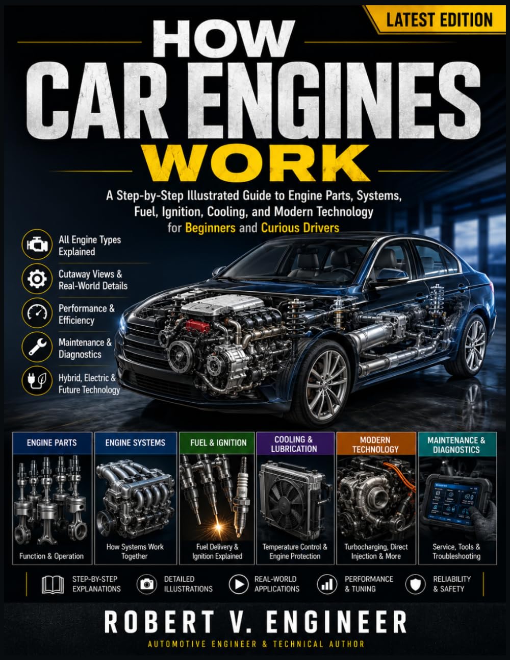 HOW CAR ENGINES WORK: A Step-by-Step Illustrated Guide to Engine Parts, Systems, Fuel, Ignition, Cooling, and Modern Technology for Beginners and Curious Drivers.