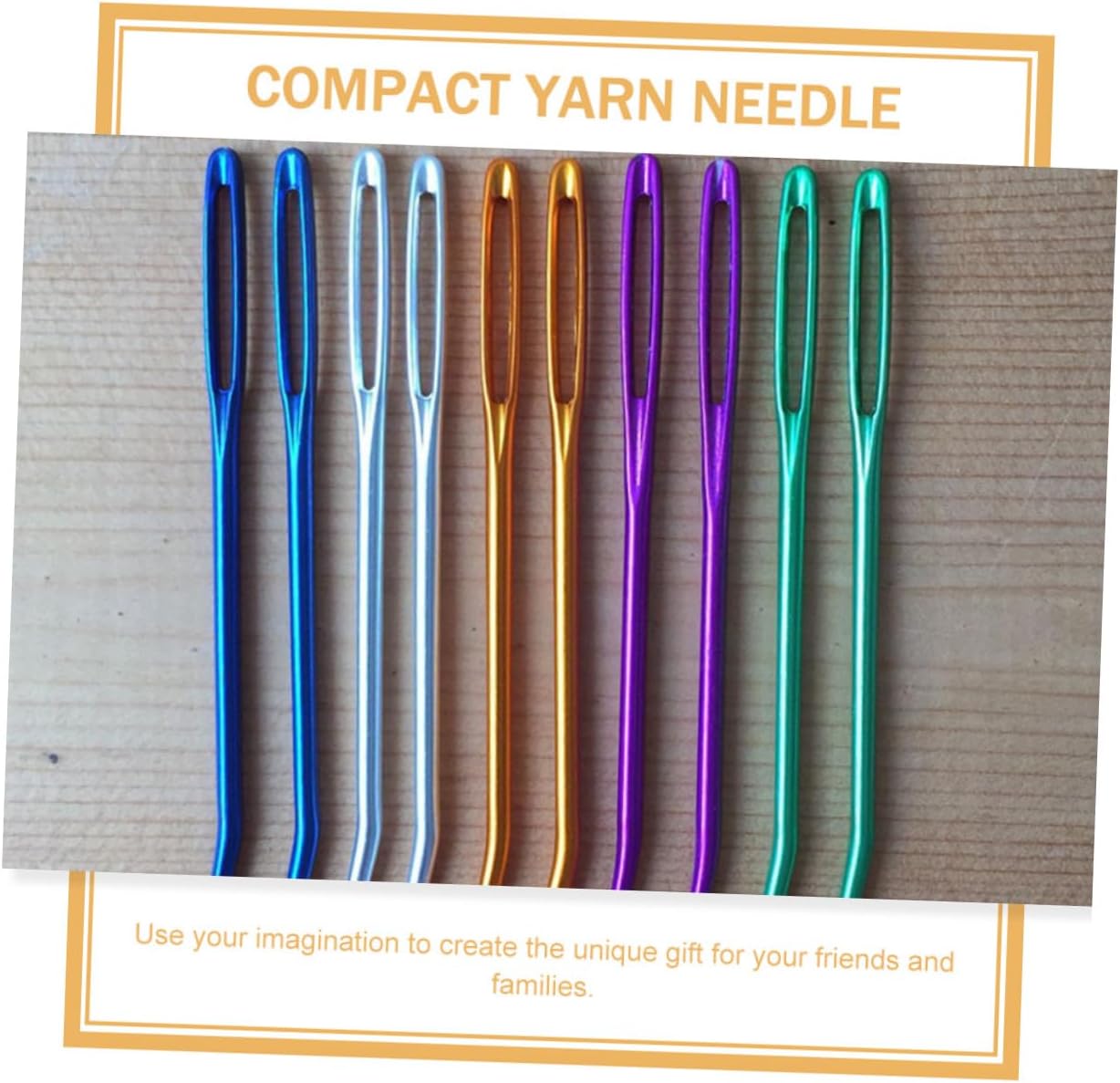 Alipis 12pcs Aluminum Yarn Needles with Large Eye Bent Design, Multi-Function Portable Sewing Supply for Knitting and Crochet Crafts, Mixed Colors Suitable for Household Random Color