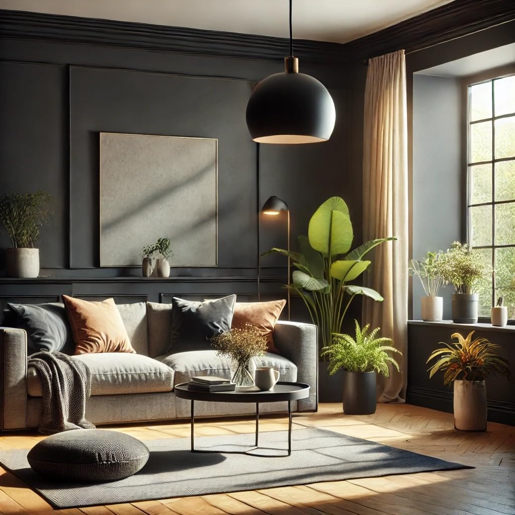K&L Wall Art Pintura mate para paredes interiores de color negro, 2,5 litros