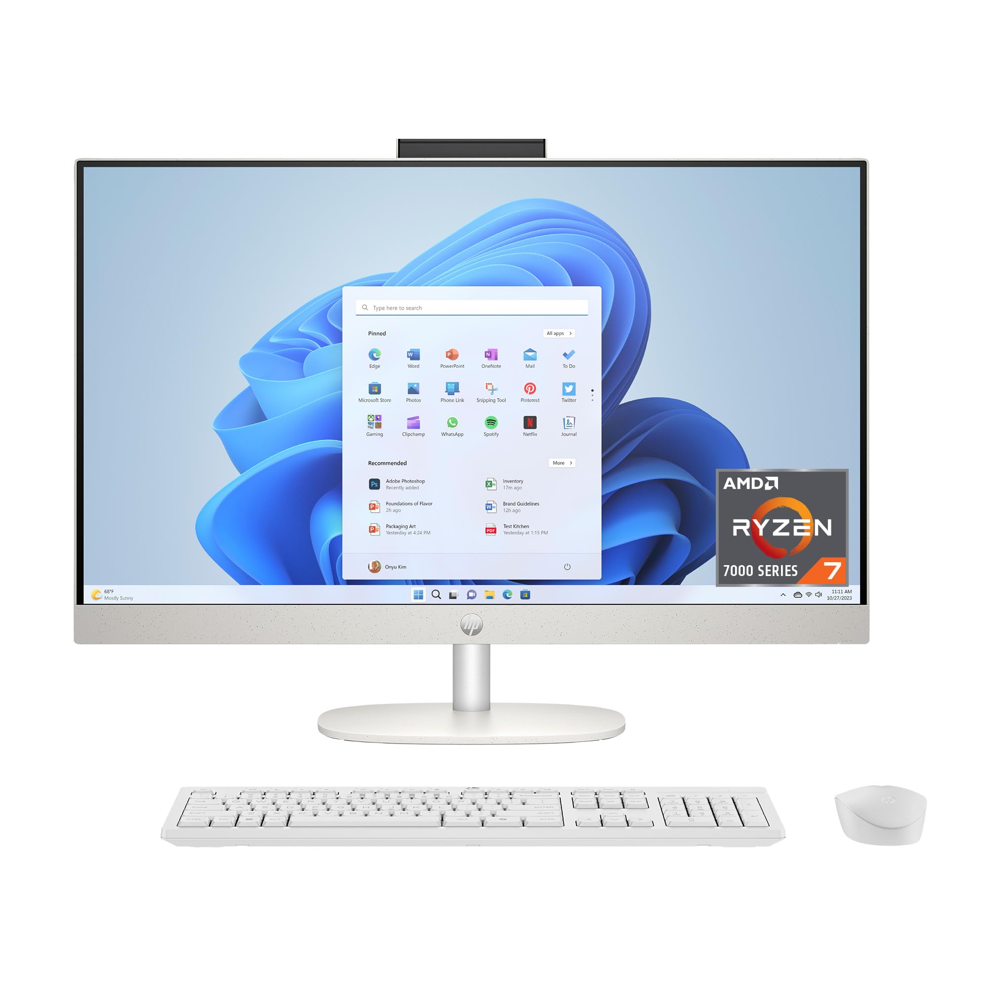 Amazon.com: HP 27 inch All-in-One Desktop PC, FHD Touchscreen, AMD