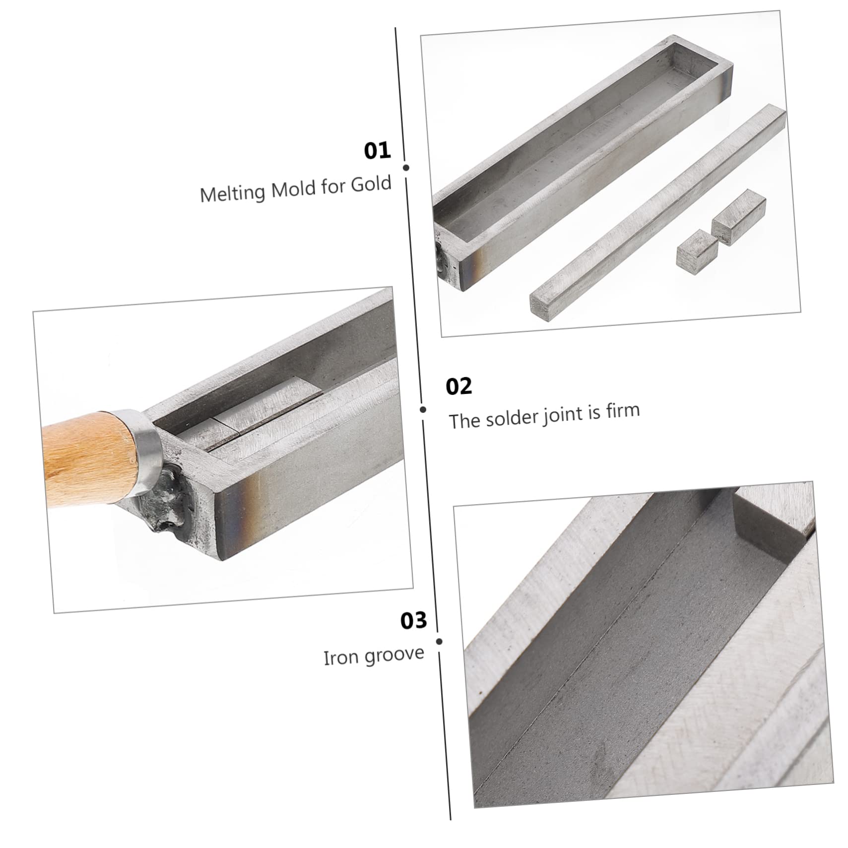 HOMSFOU Molde de Fundición de Hierro Herramienta Cómoda Ranura Grande para Fundir para Lingotes de Plata y Oro para Fundición y Bricolaje